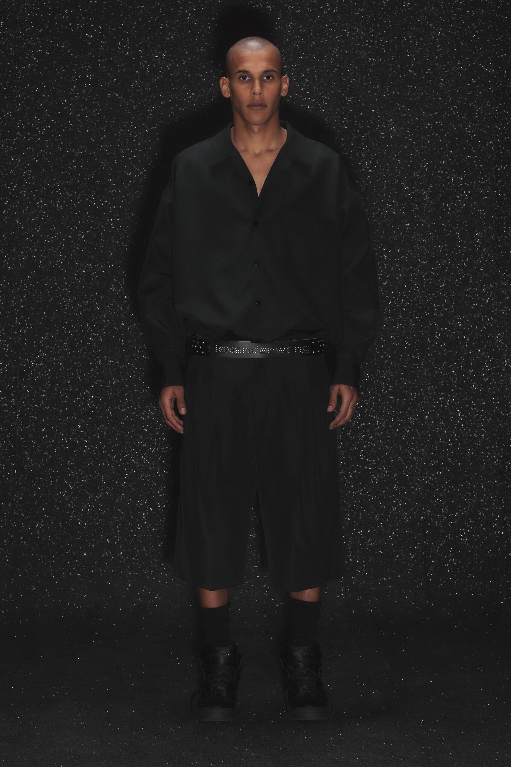 black zippered belt