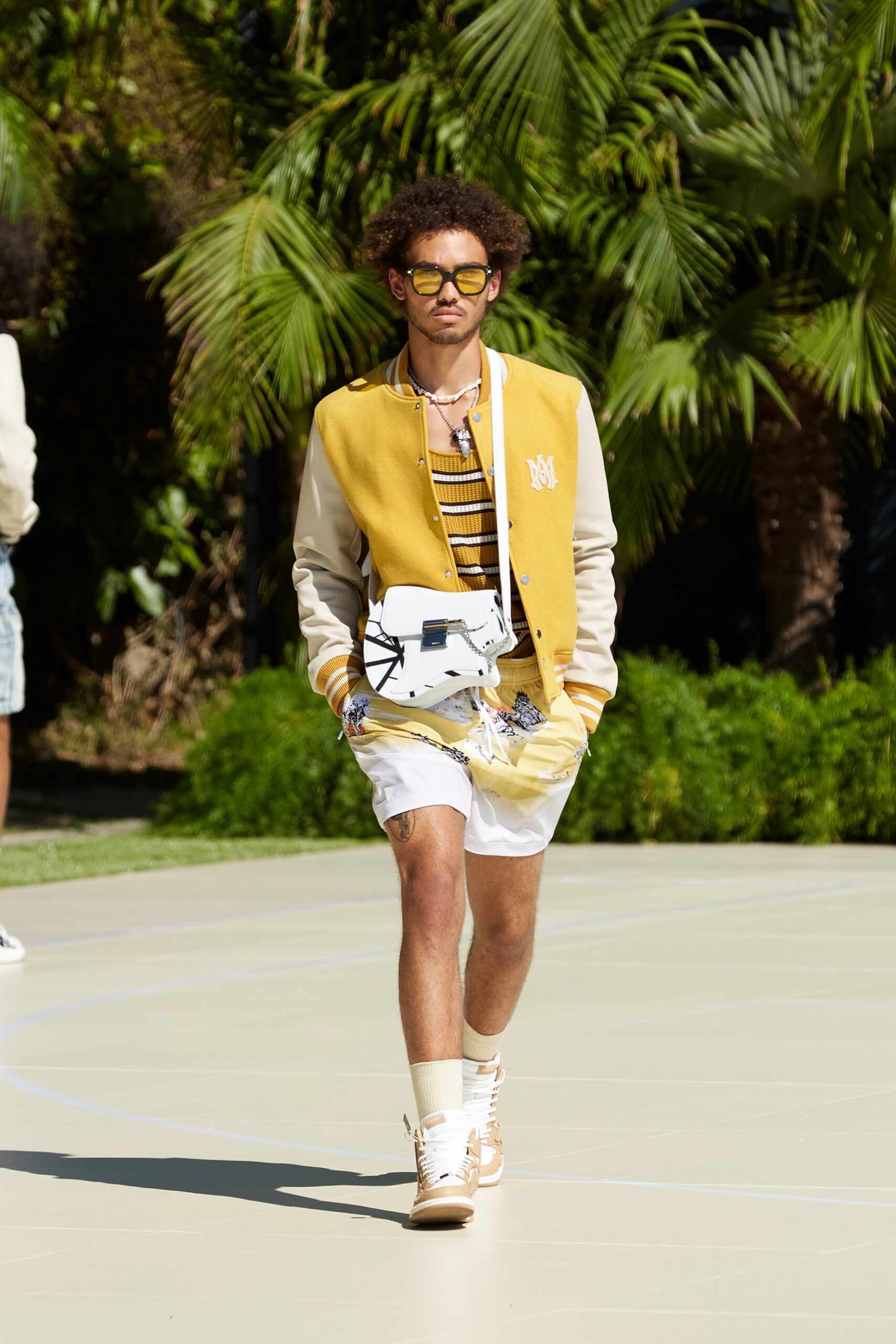 yellow and white relaxed jacket