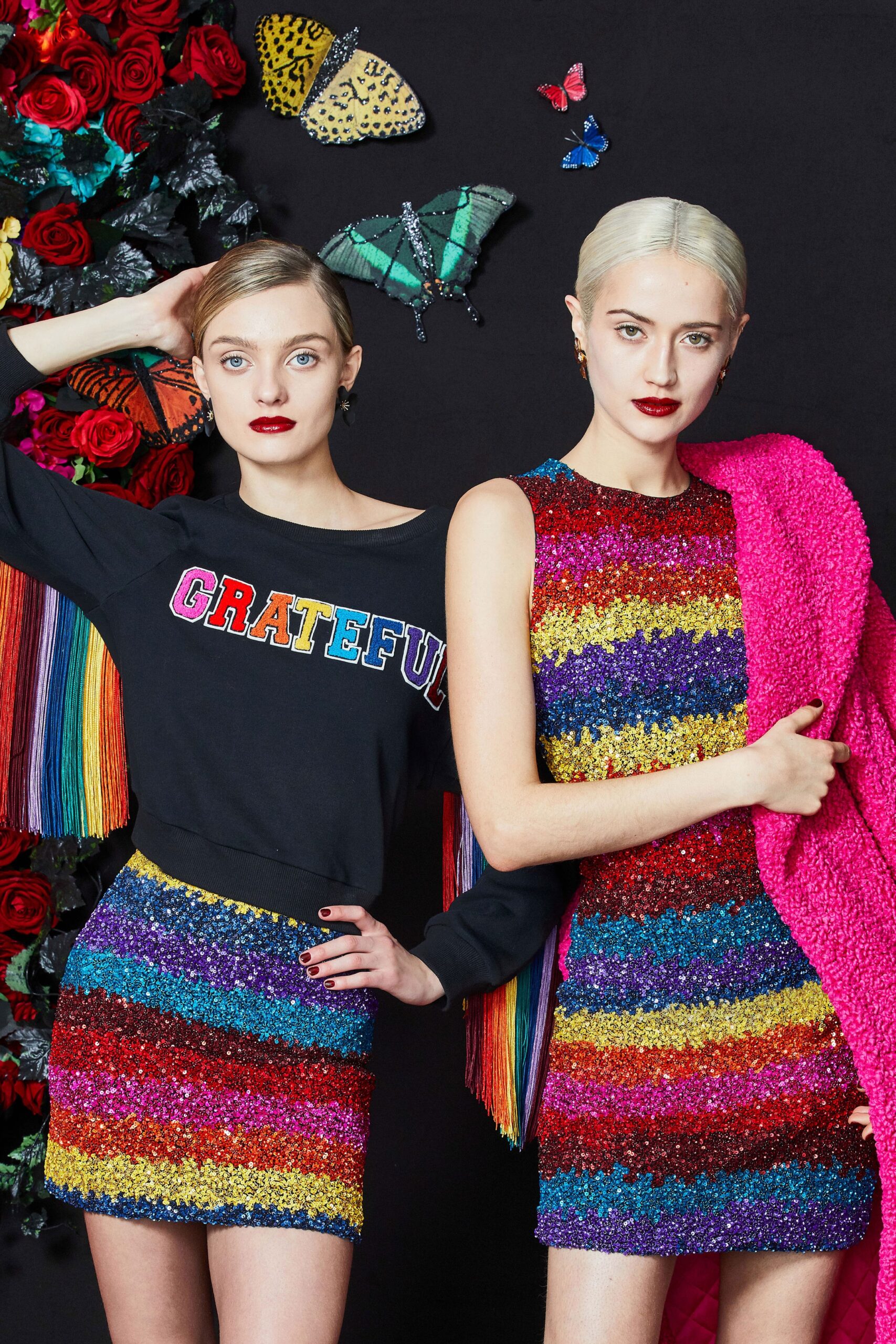 black top multi sequin skirt dress