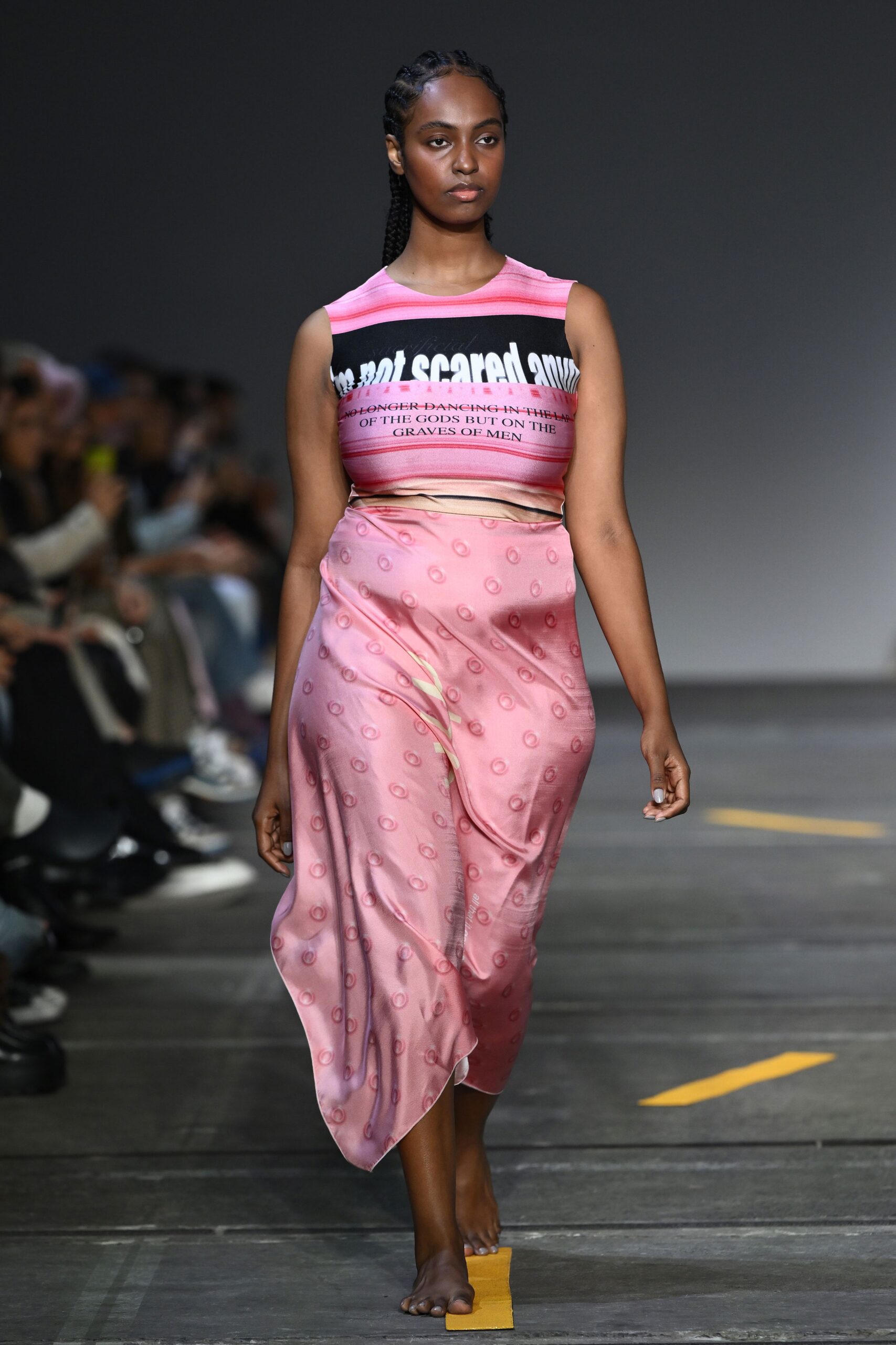 fitted pink skirt and top