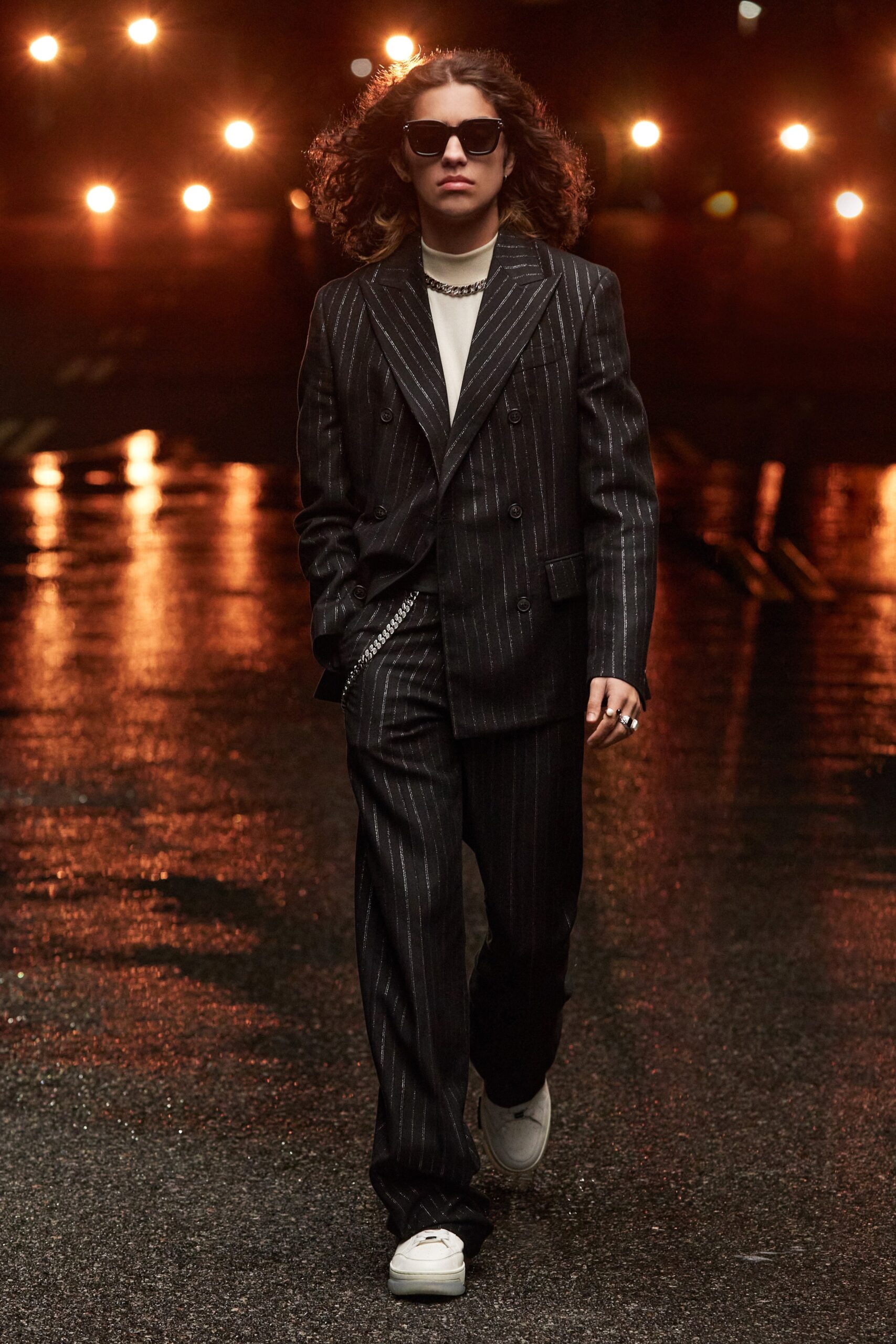 black and white tailored suit