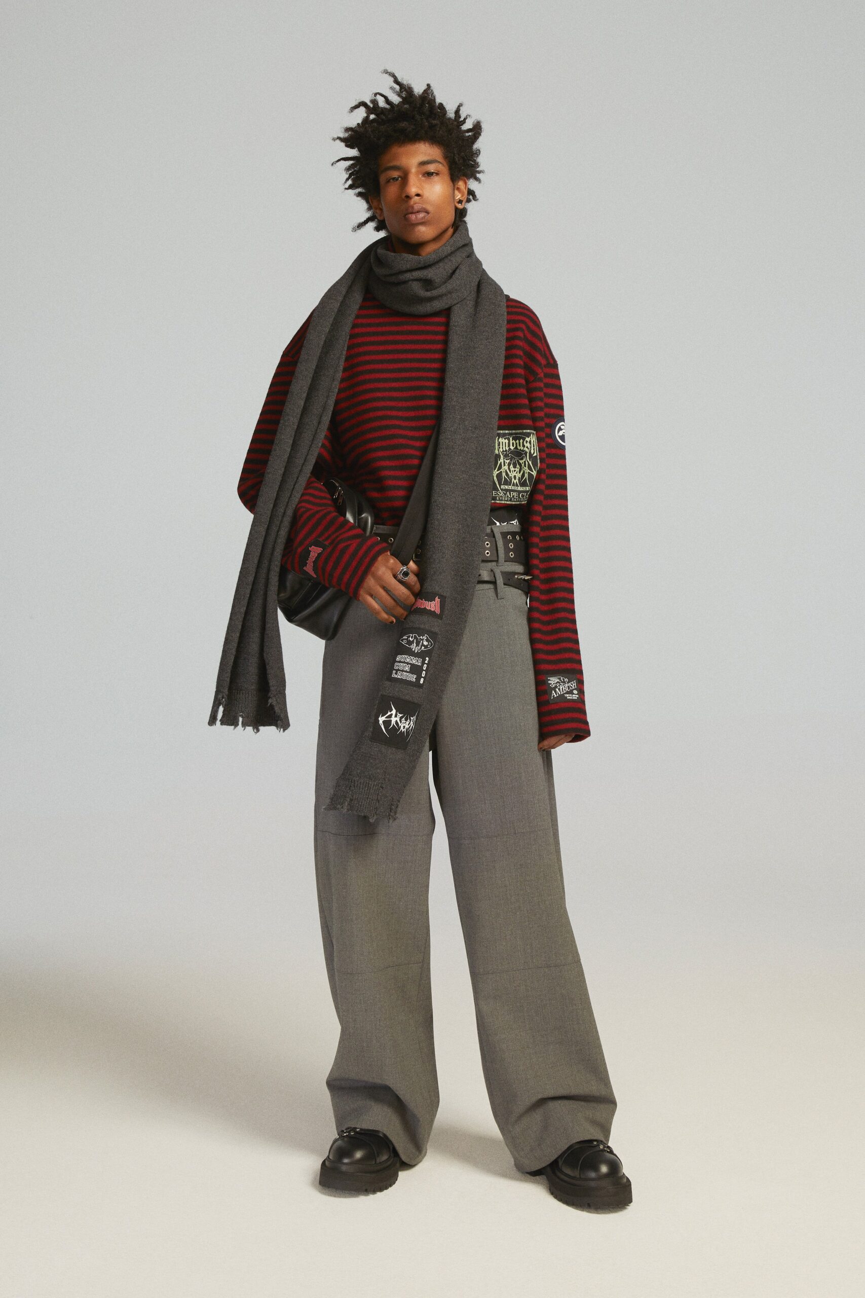 gray wool scarf