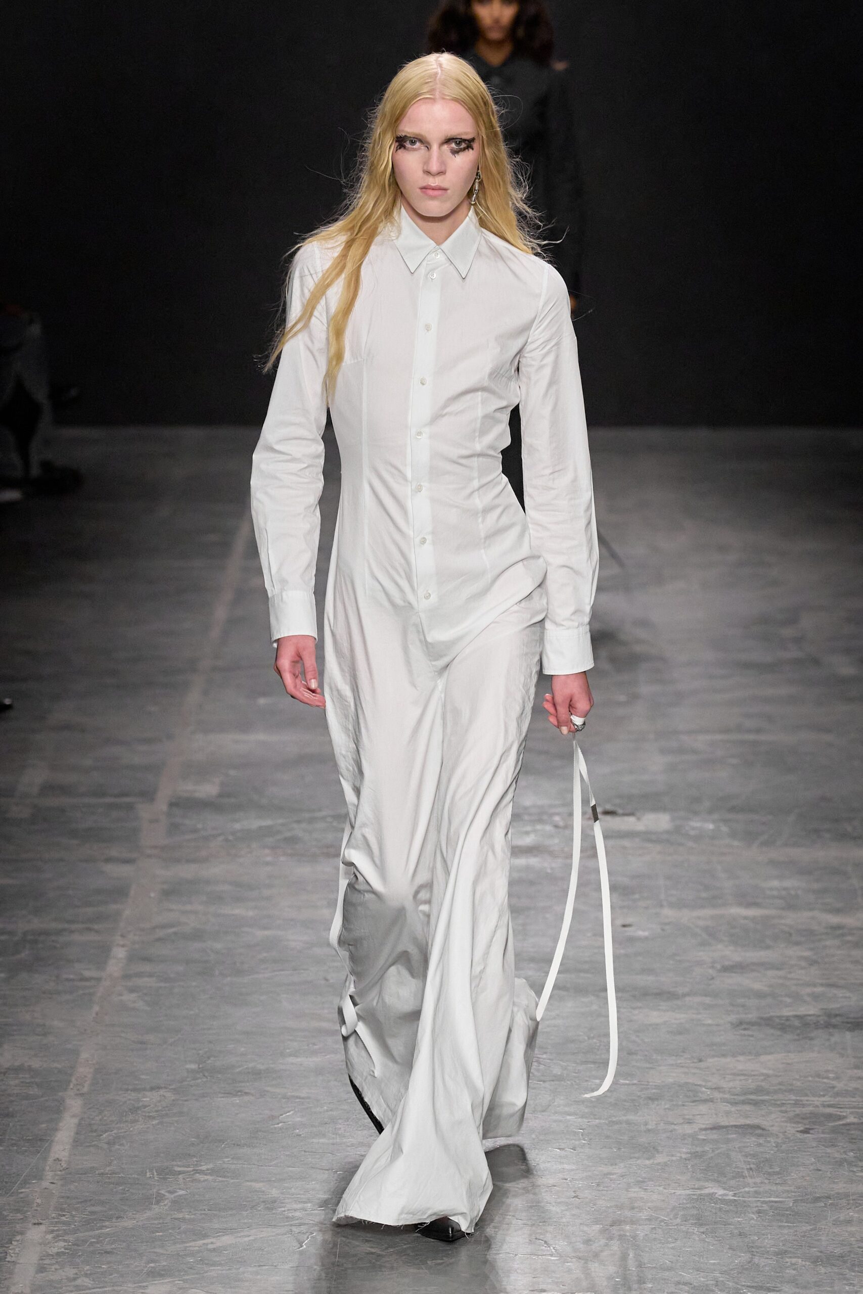 fitted white cotton dress