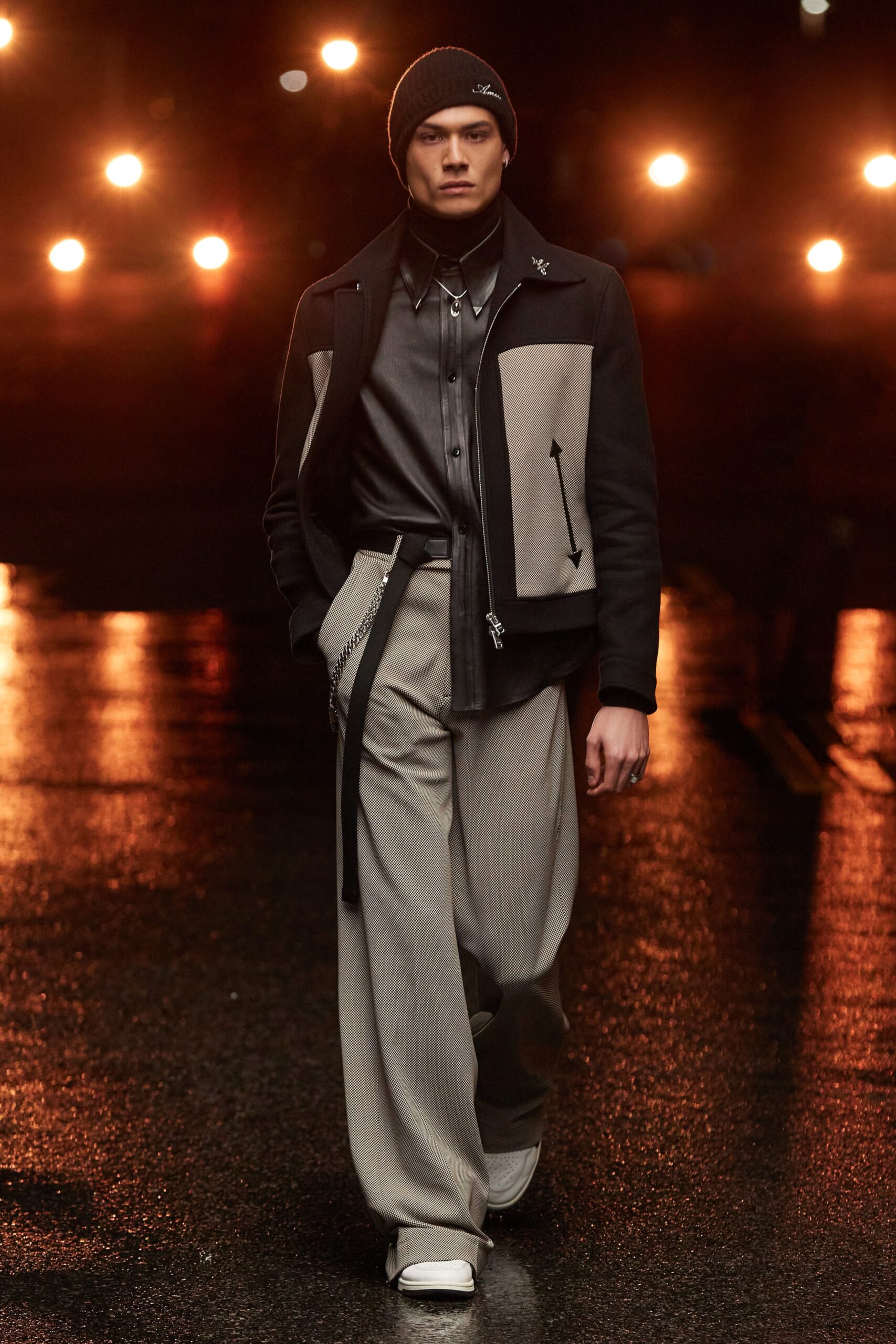 black and beige structured jacket