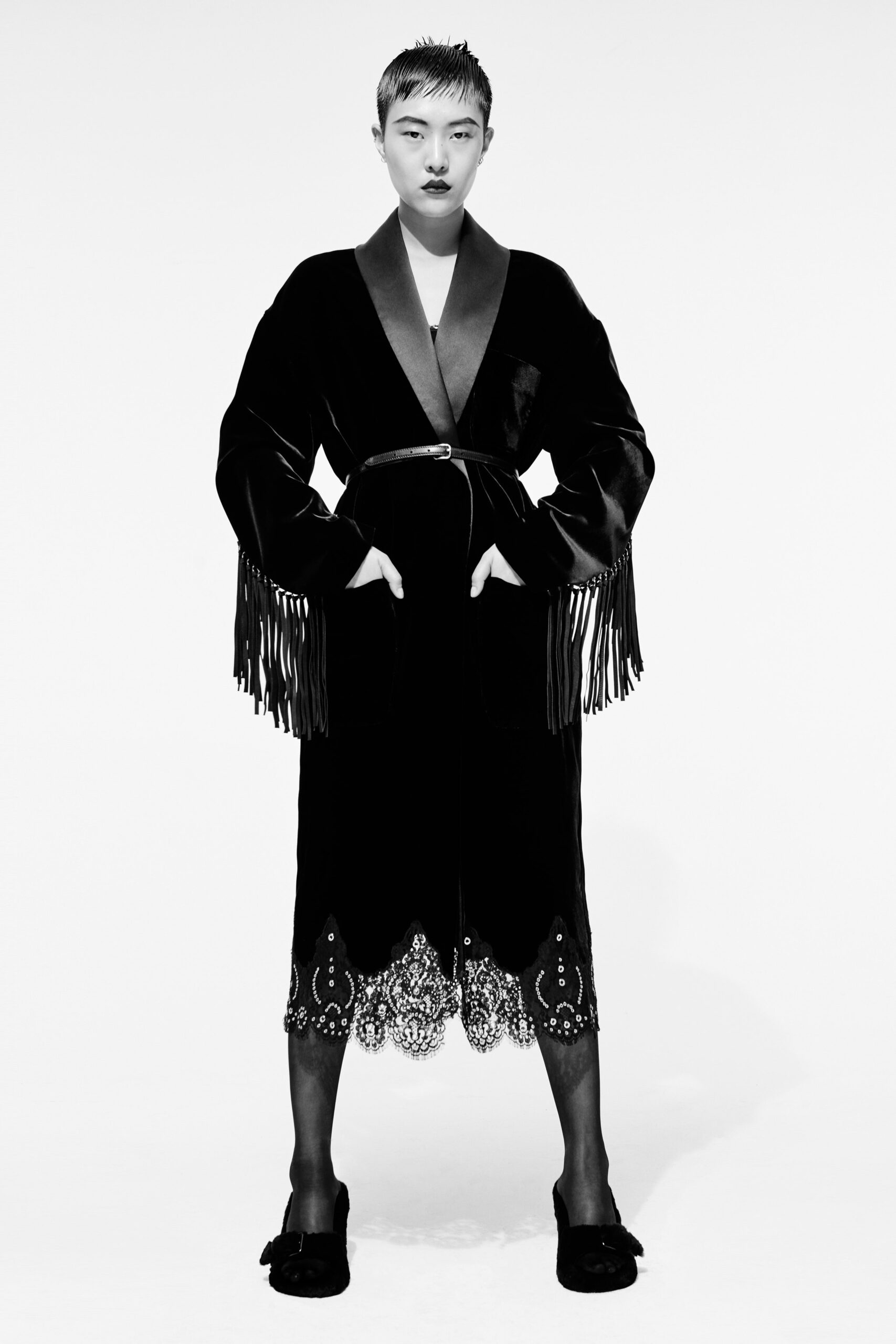 black velvet relaxed coat