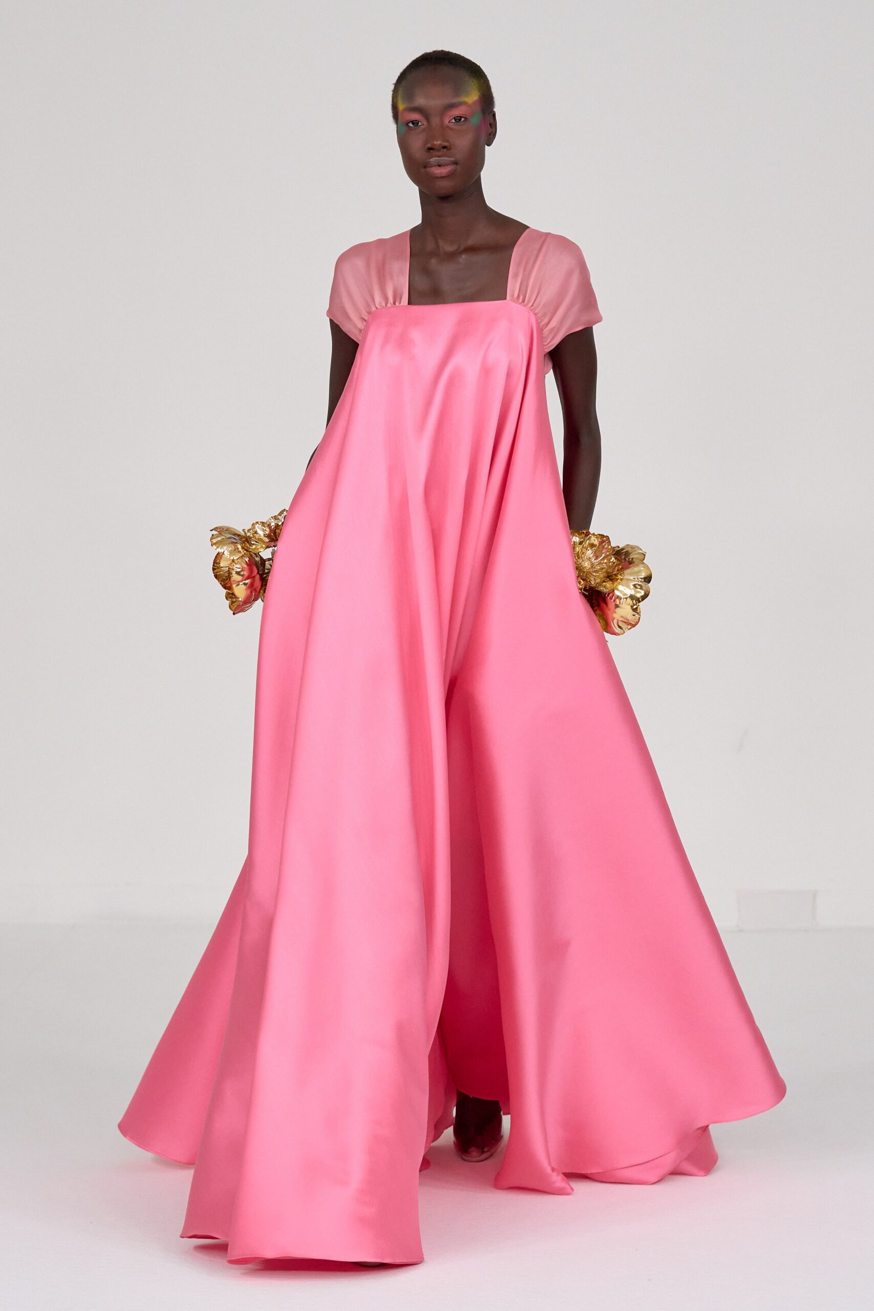 pink silk relaxed gown
