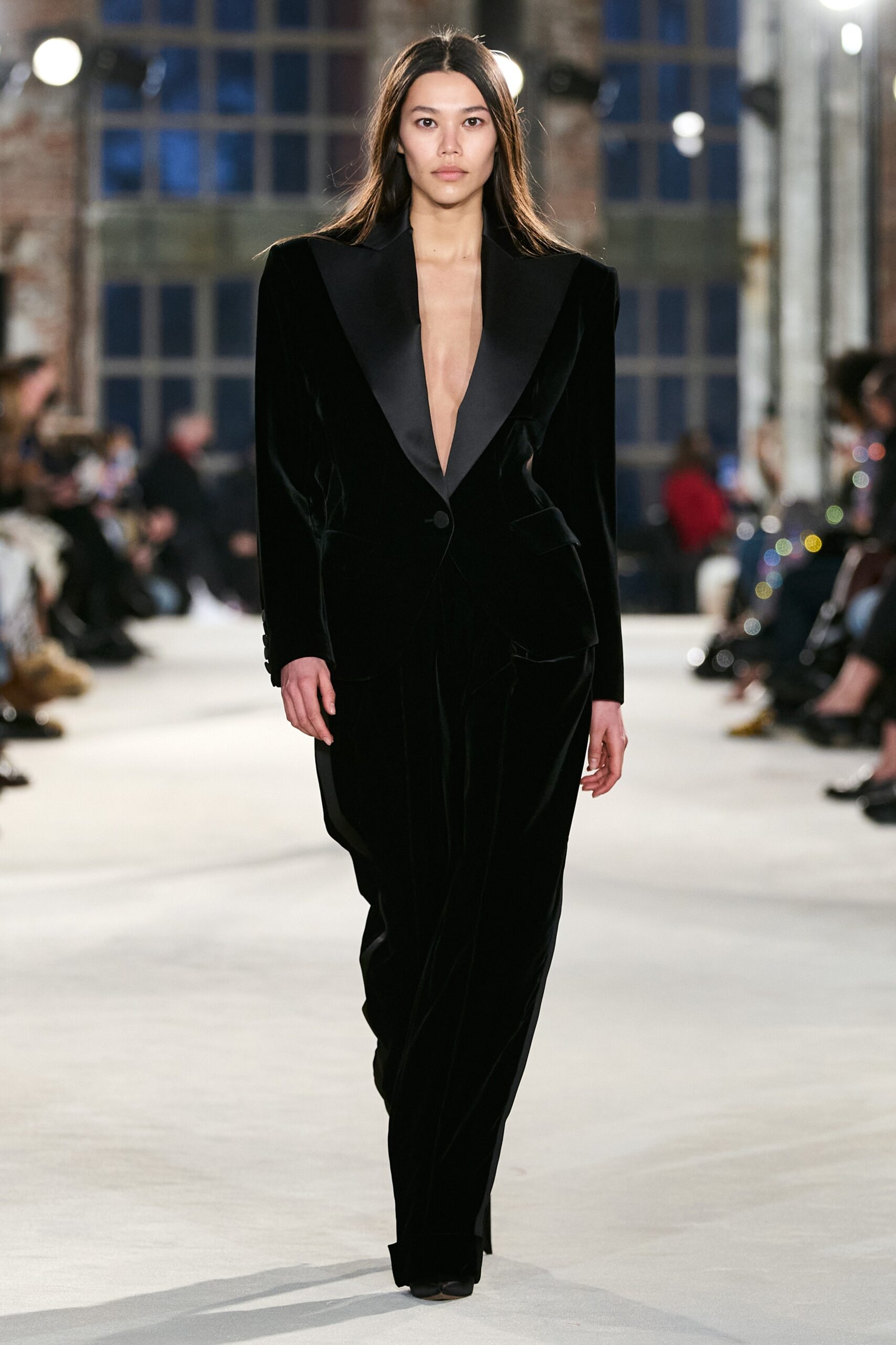 black velvet tailored suit