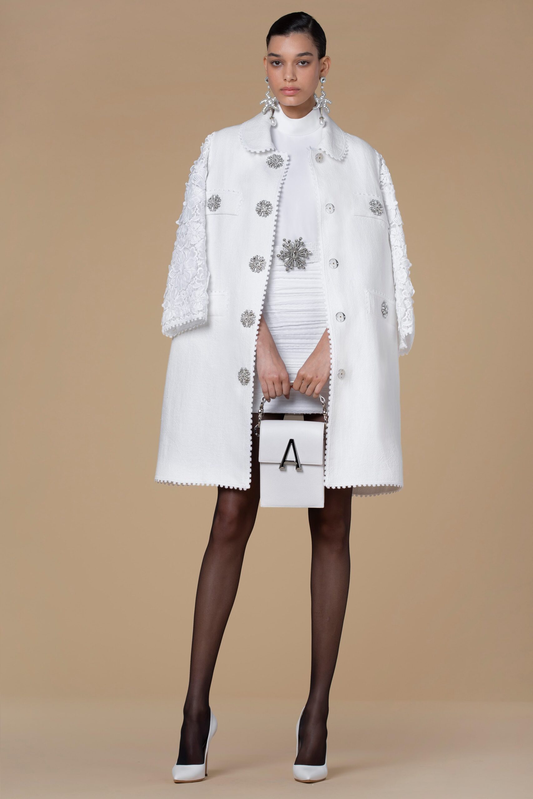 white leather structured bag