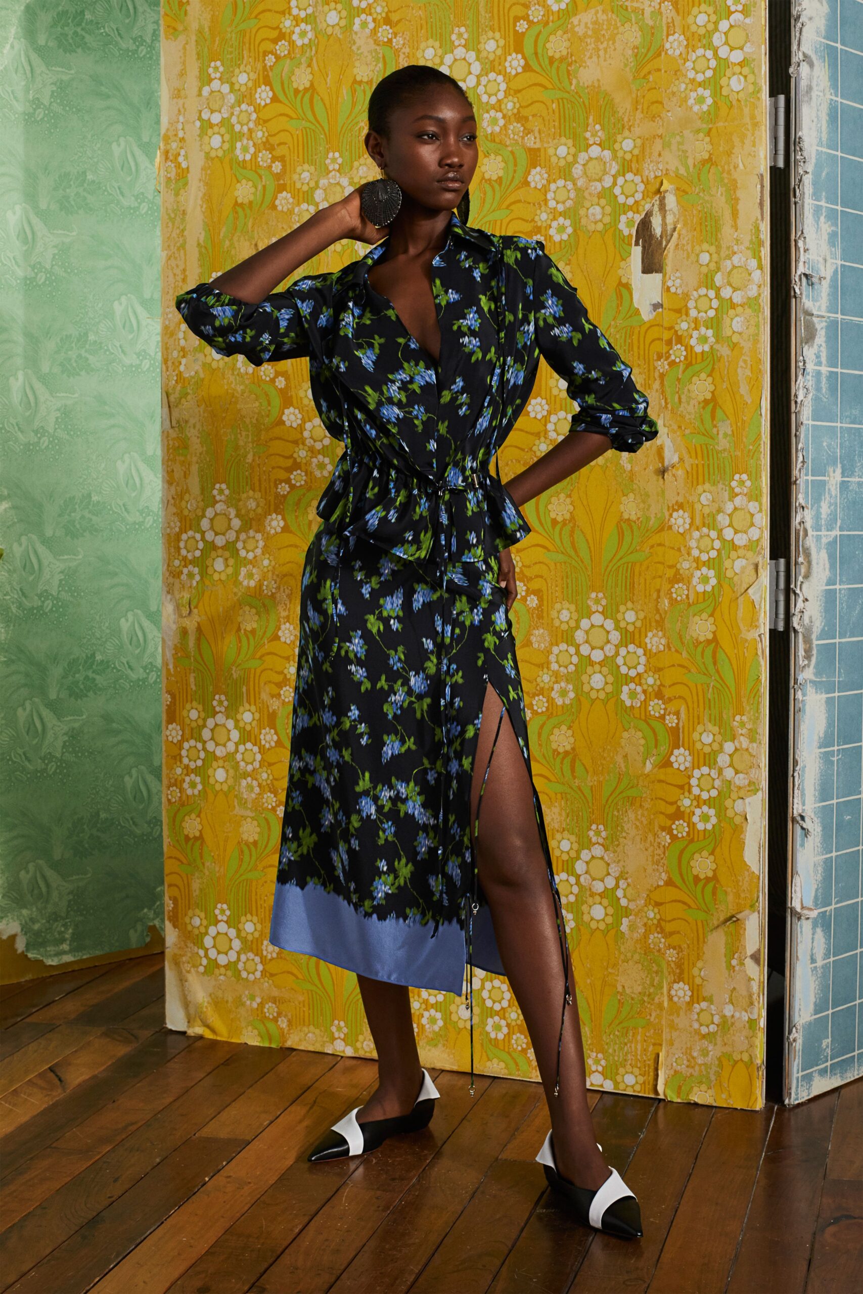 floral midi dress with slit