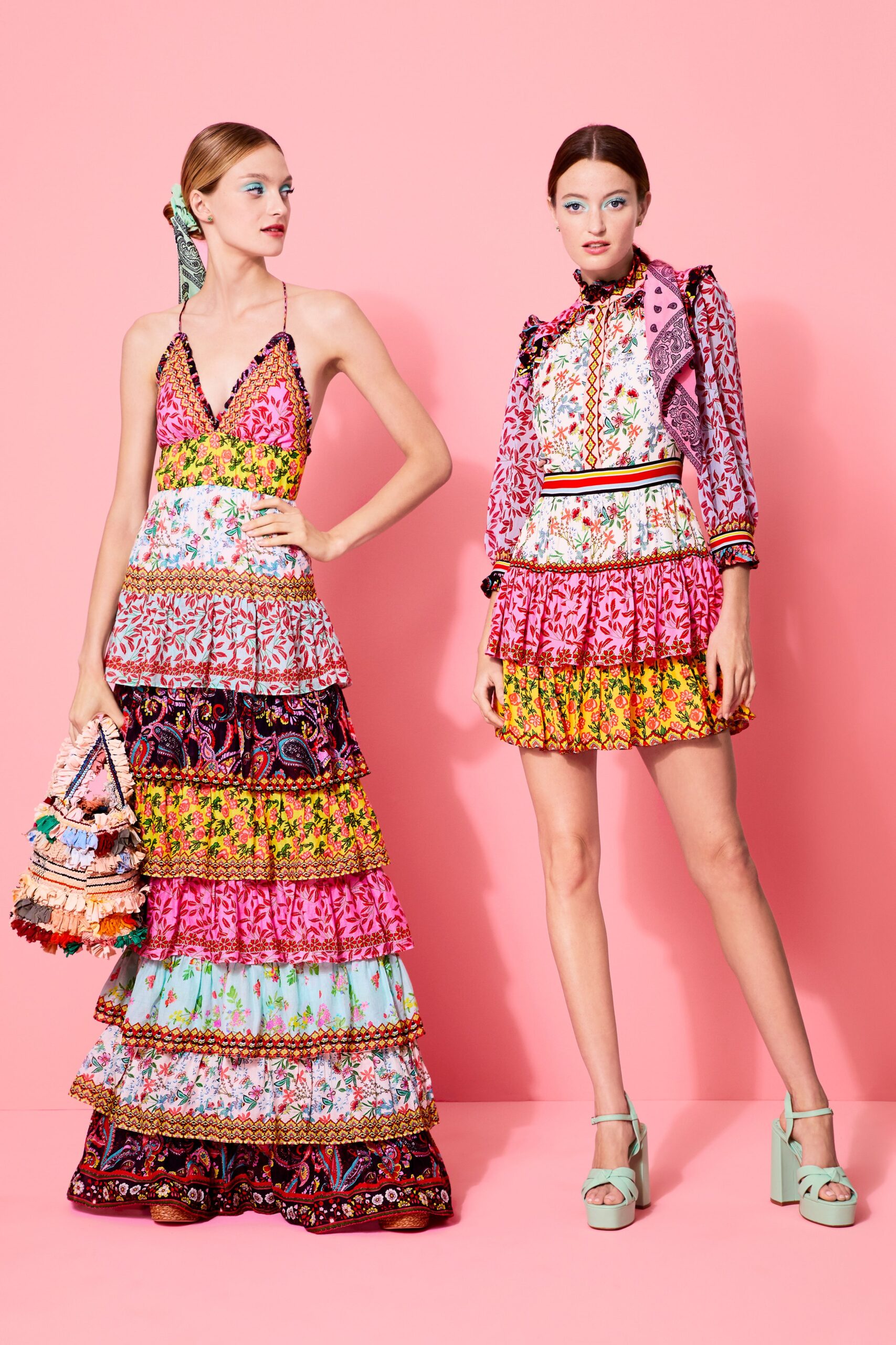 colorful tiered dresses and jacket