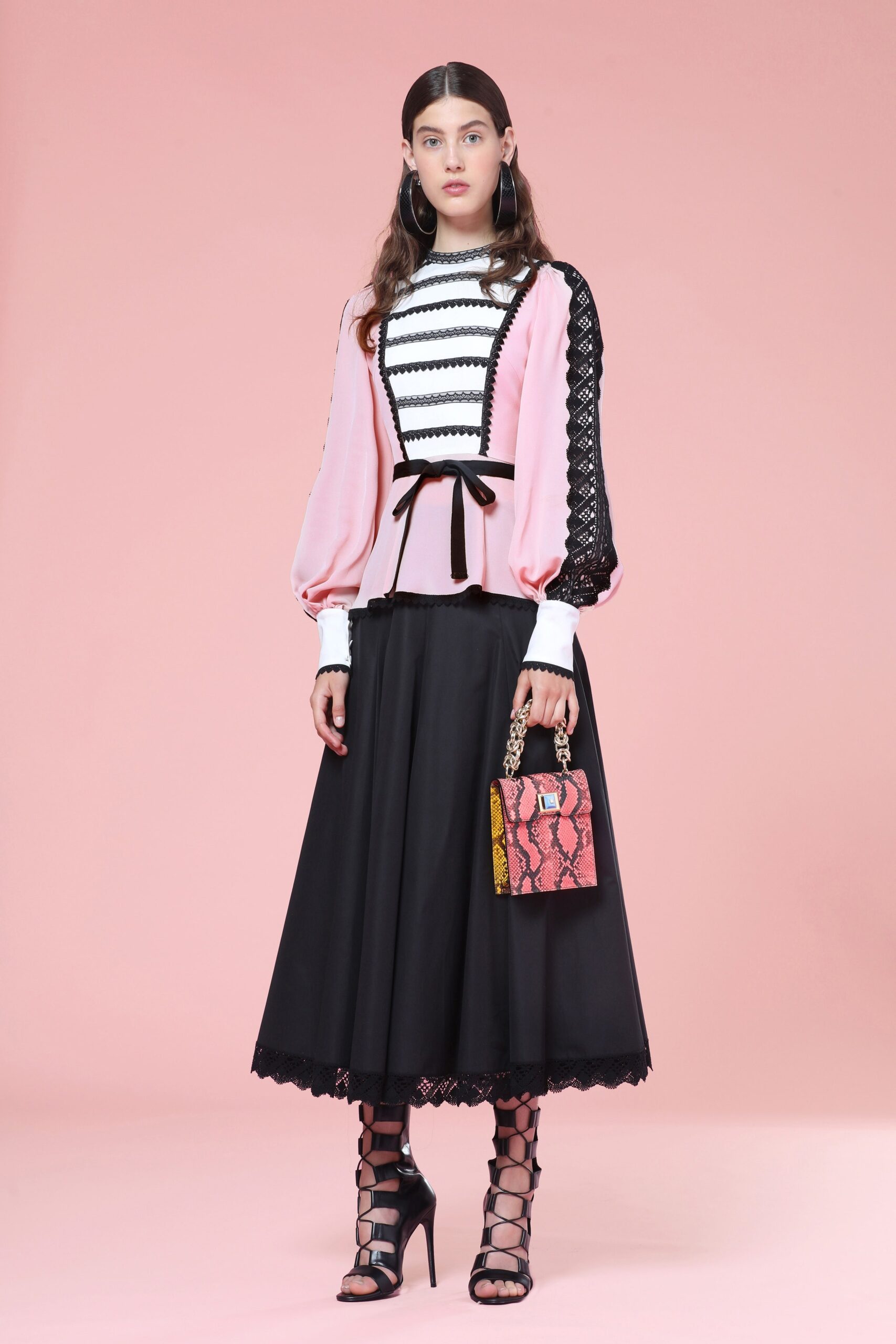 pink printed bag