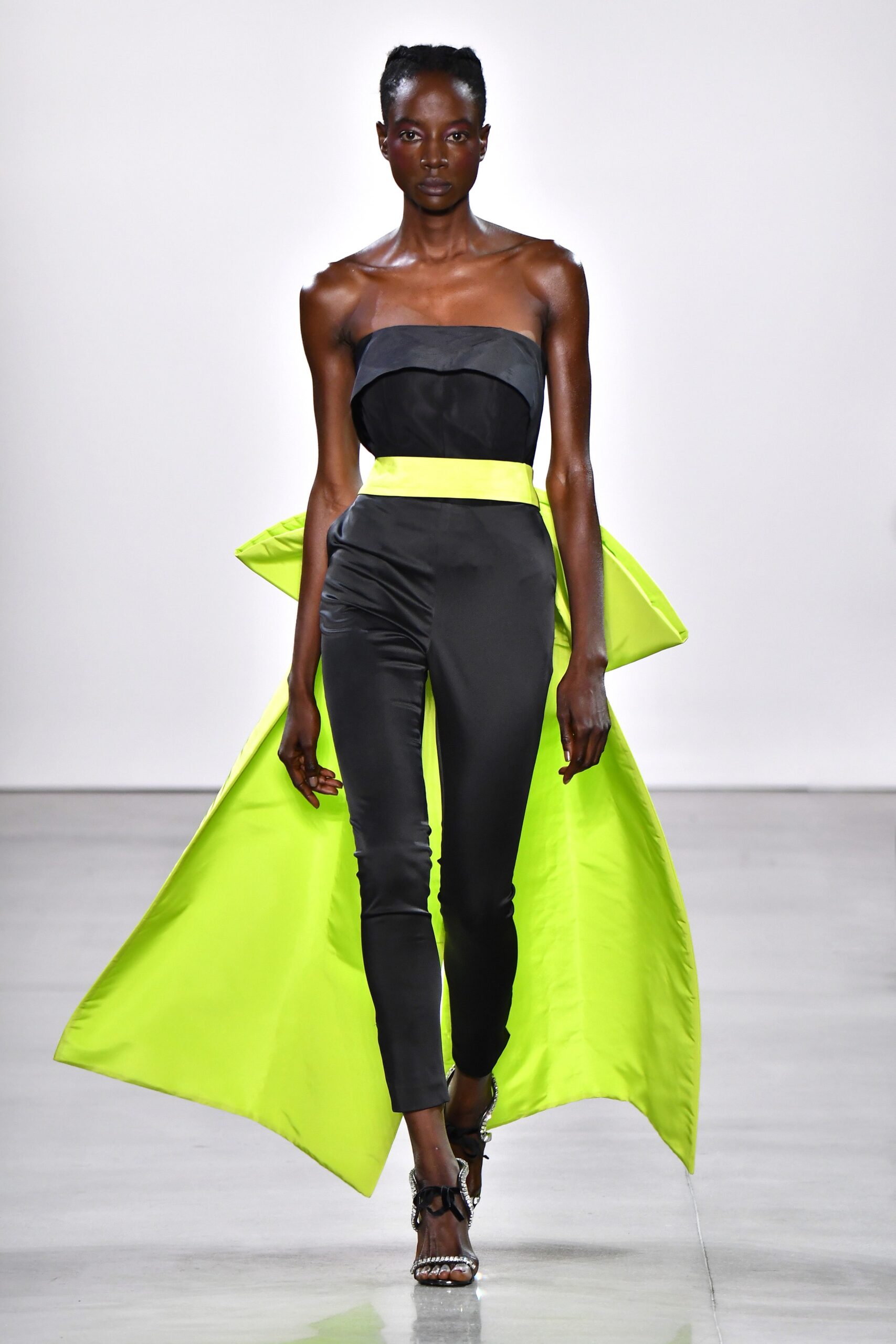 green silk oversized draped cape