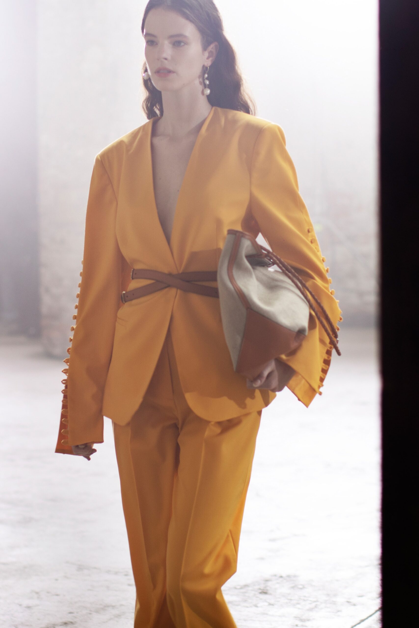 yellow tailored blazer and pants