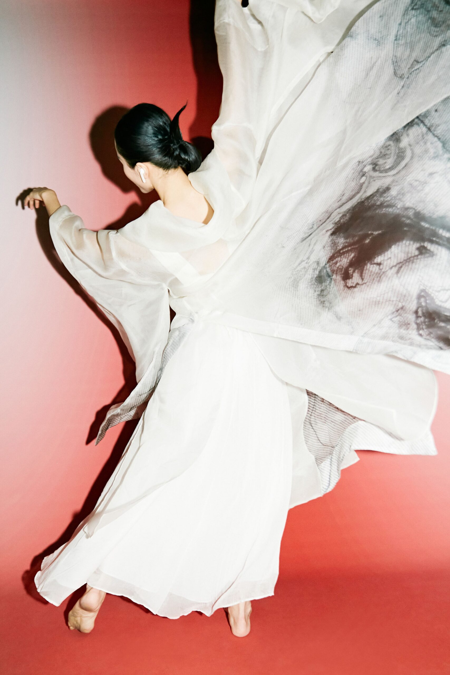 white chiffon maxi dress with cape