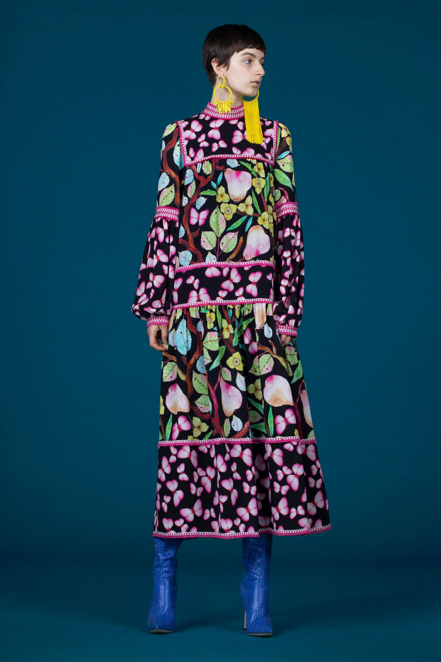 black floral maxi dress