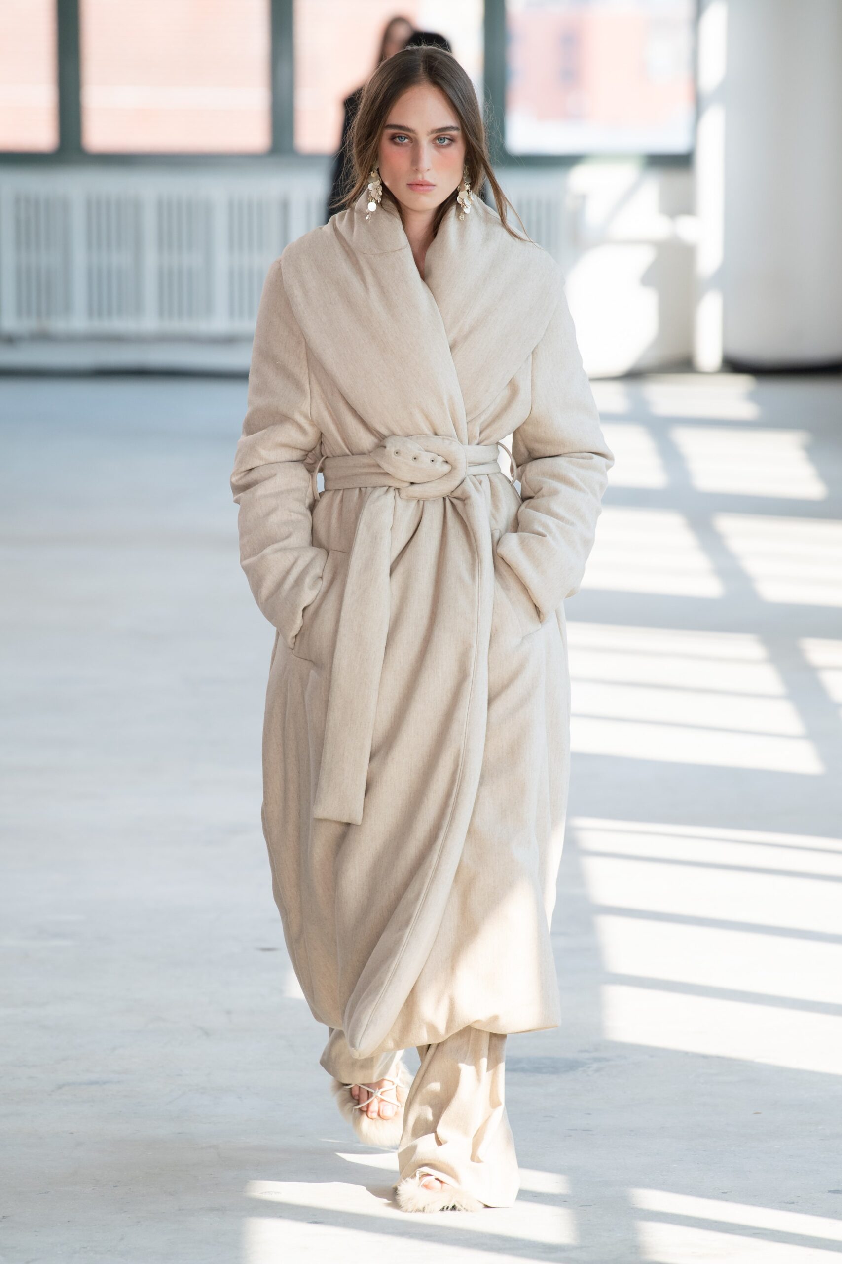 beige wool relaxed coat