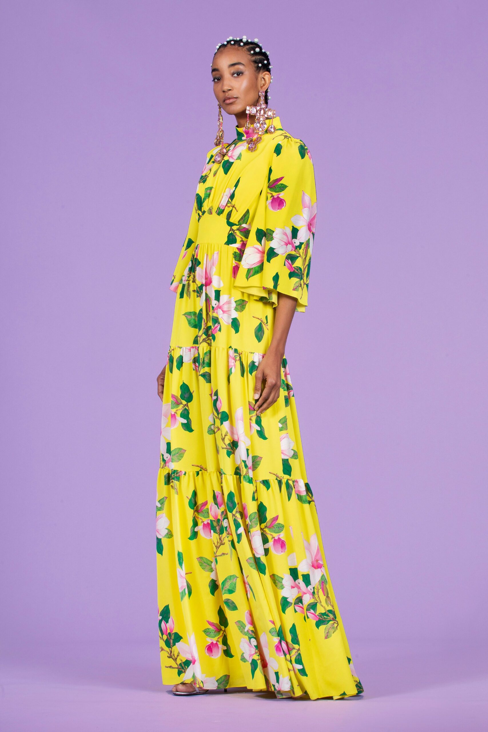 yellow floral maxi dress