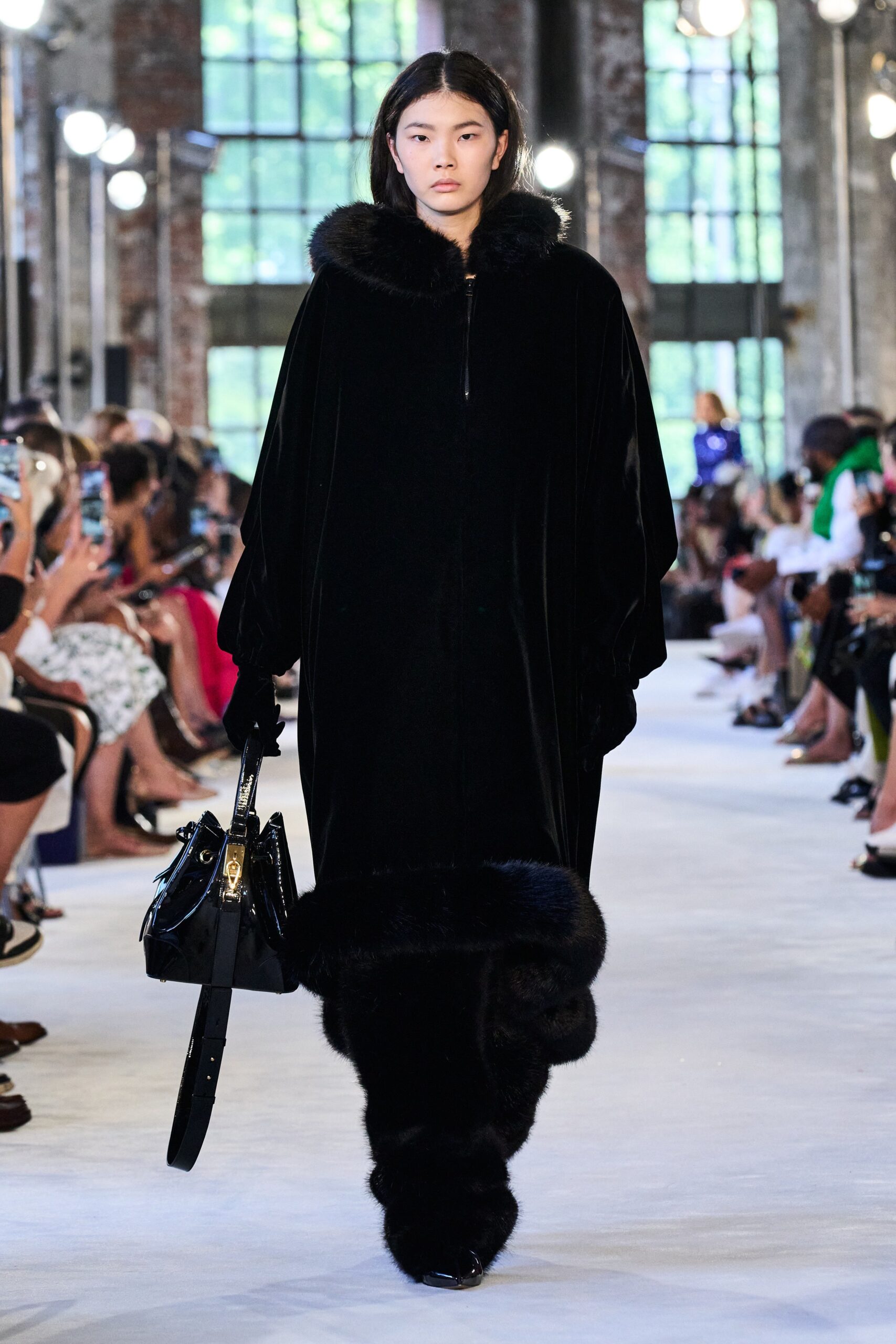 black velvet fur cape