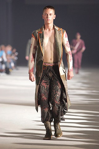 multi cotton long-sleeve collared relaxed layered printed coat