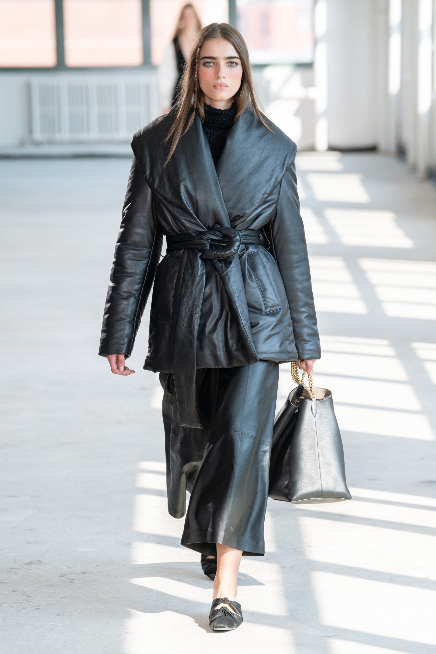 black leather jacket and pants