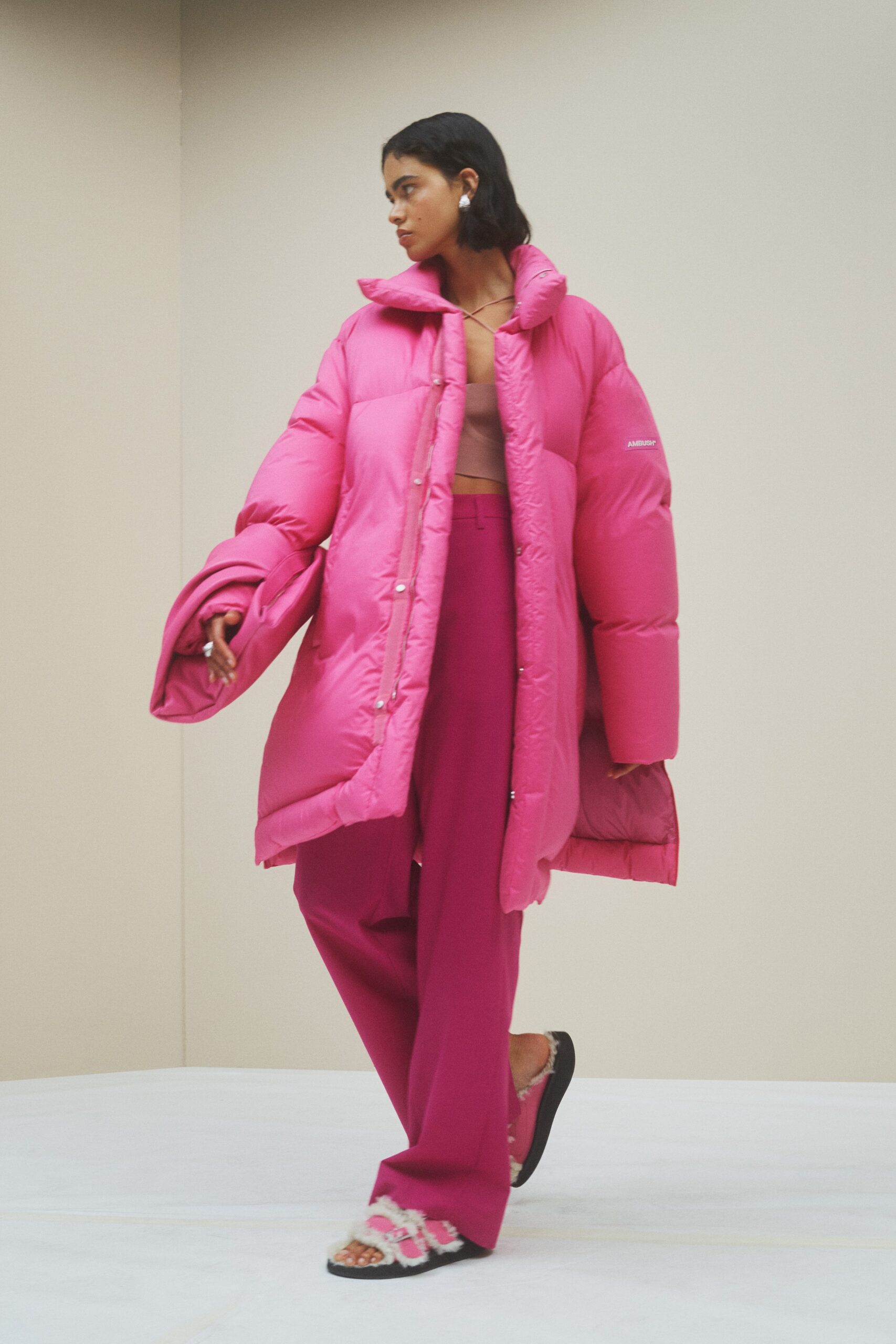 pink cotton relaxed straight-leg pants