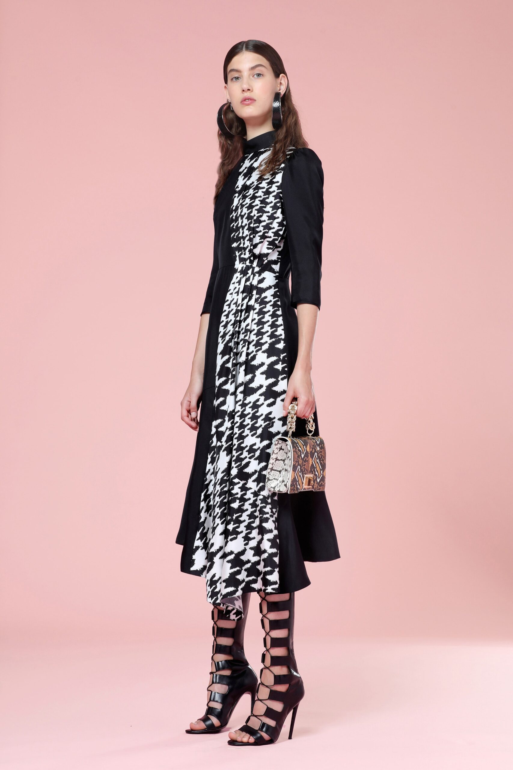 multi leather printed bag