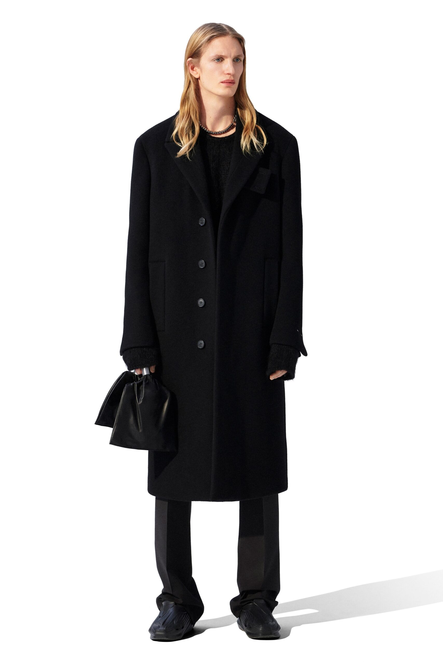 oversized black wool coat