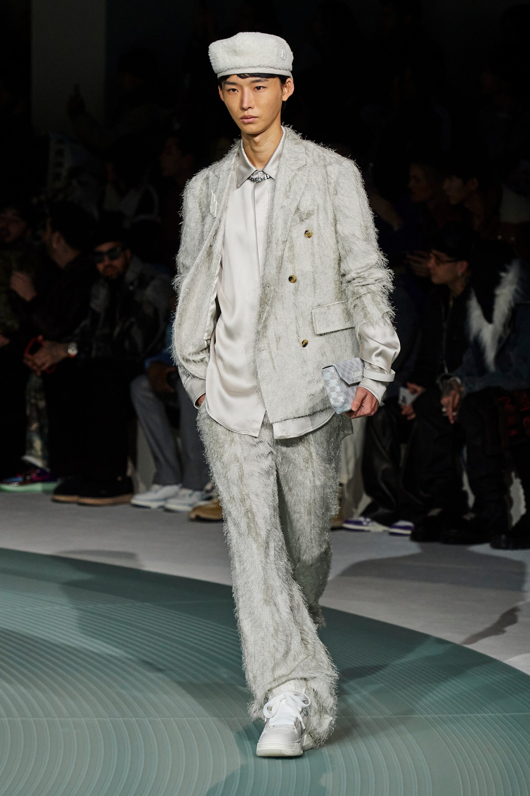 white tailored suit with fringes