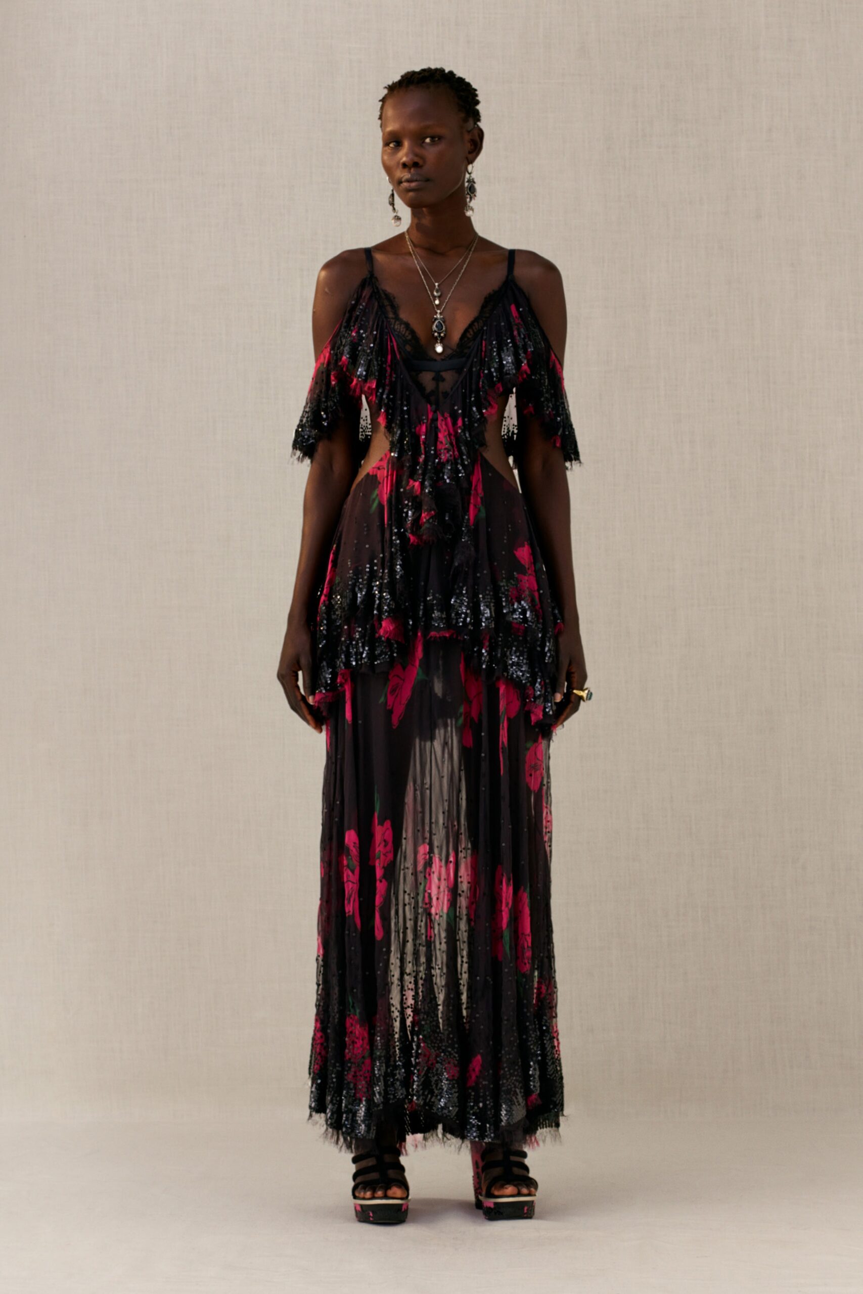 black lace maxi dress