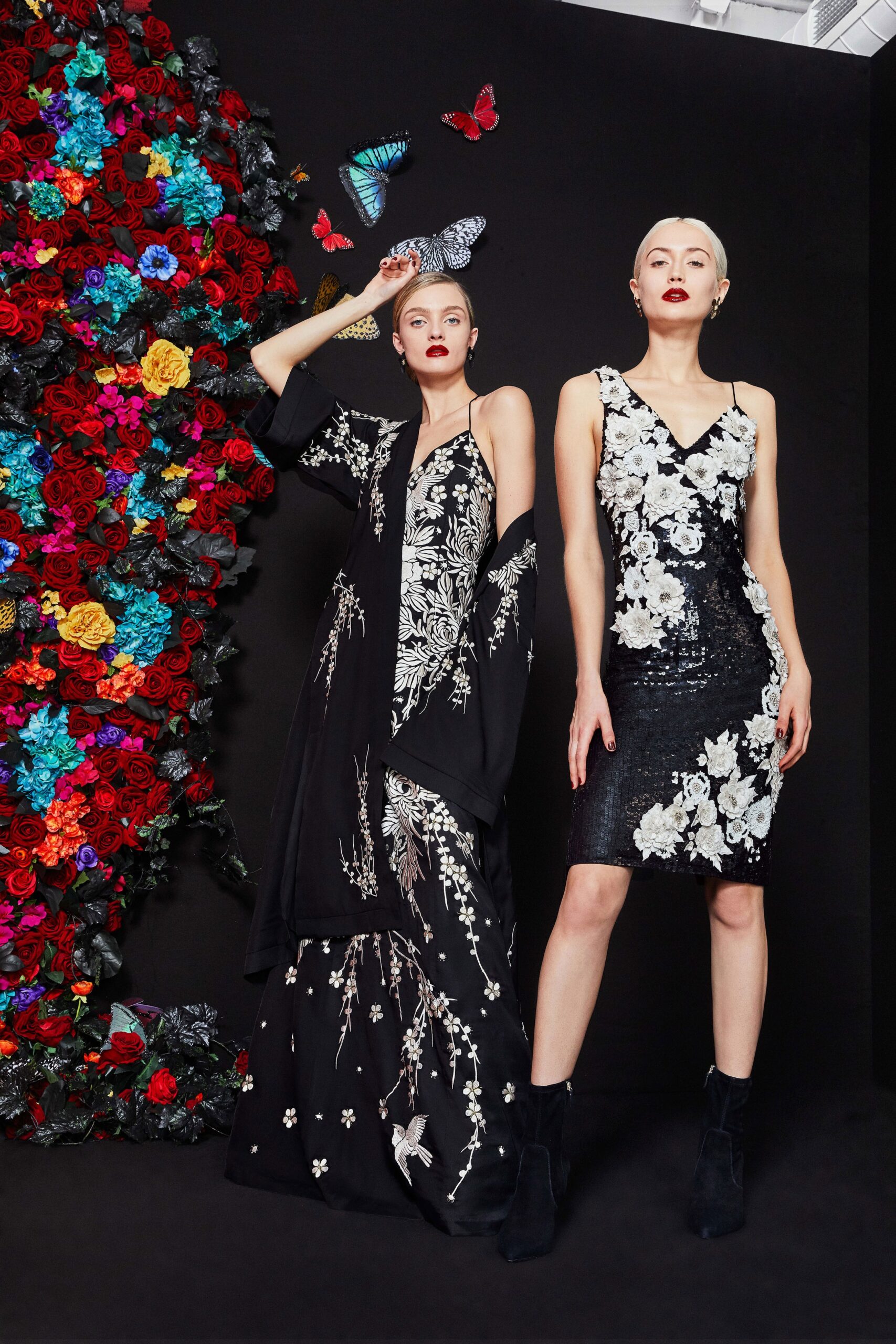 black embroidered dresses