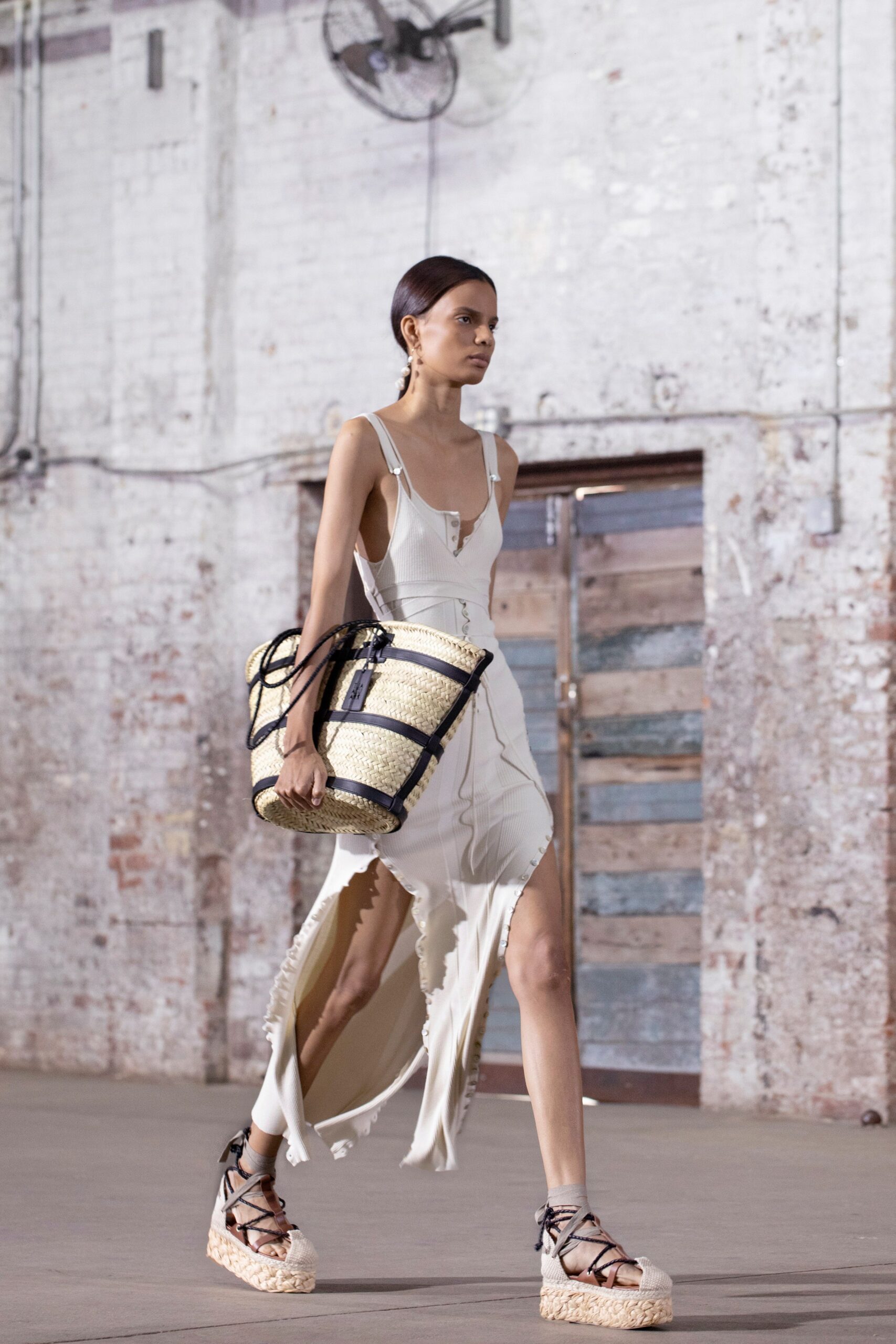 white fitted midi dress