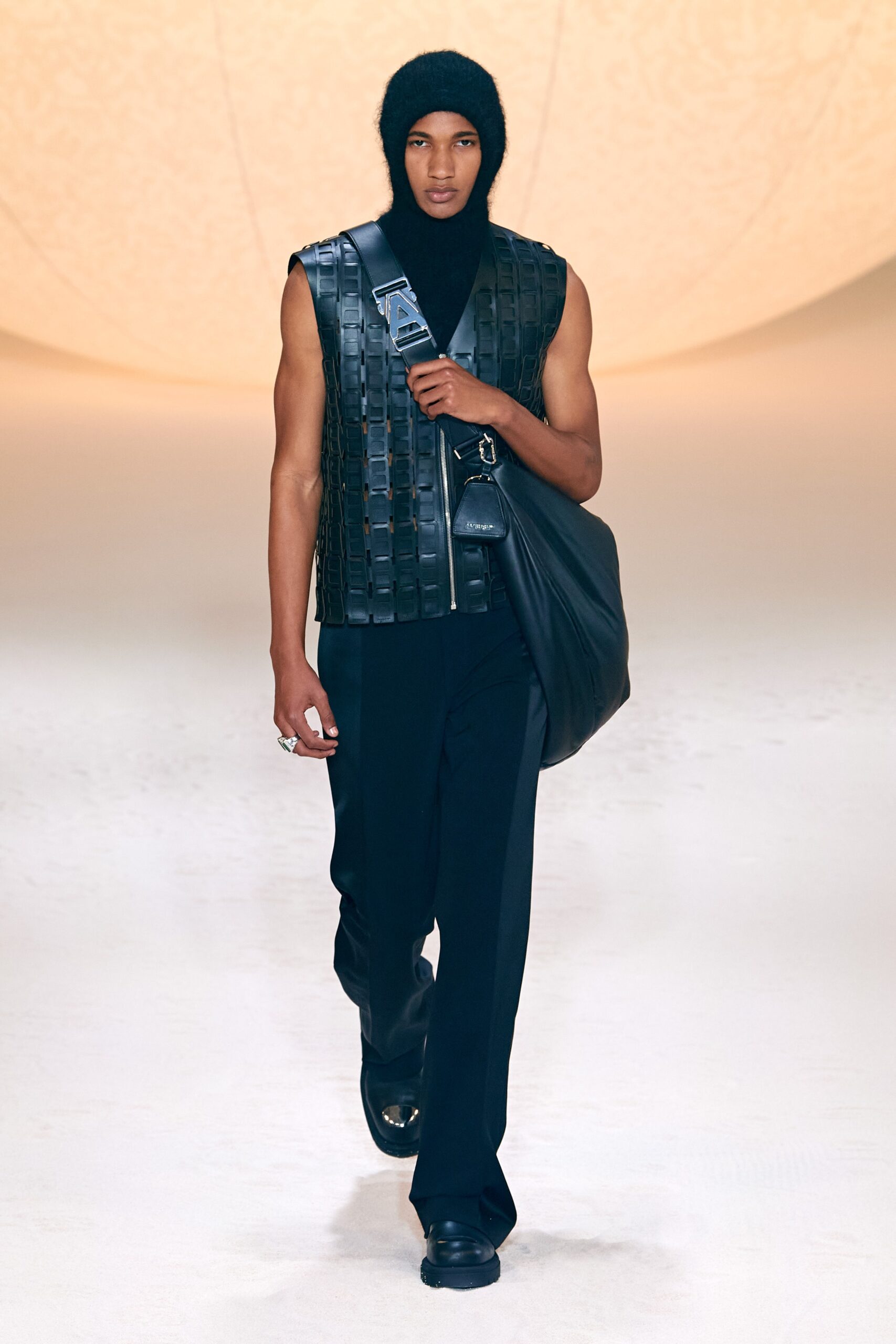 black leather sleeveless fitted layered vest
