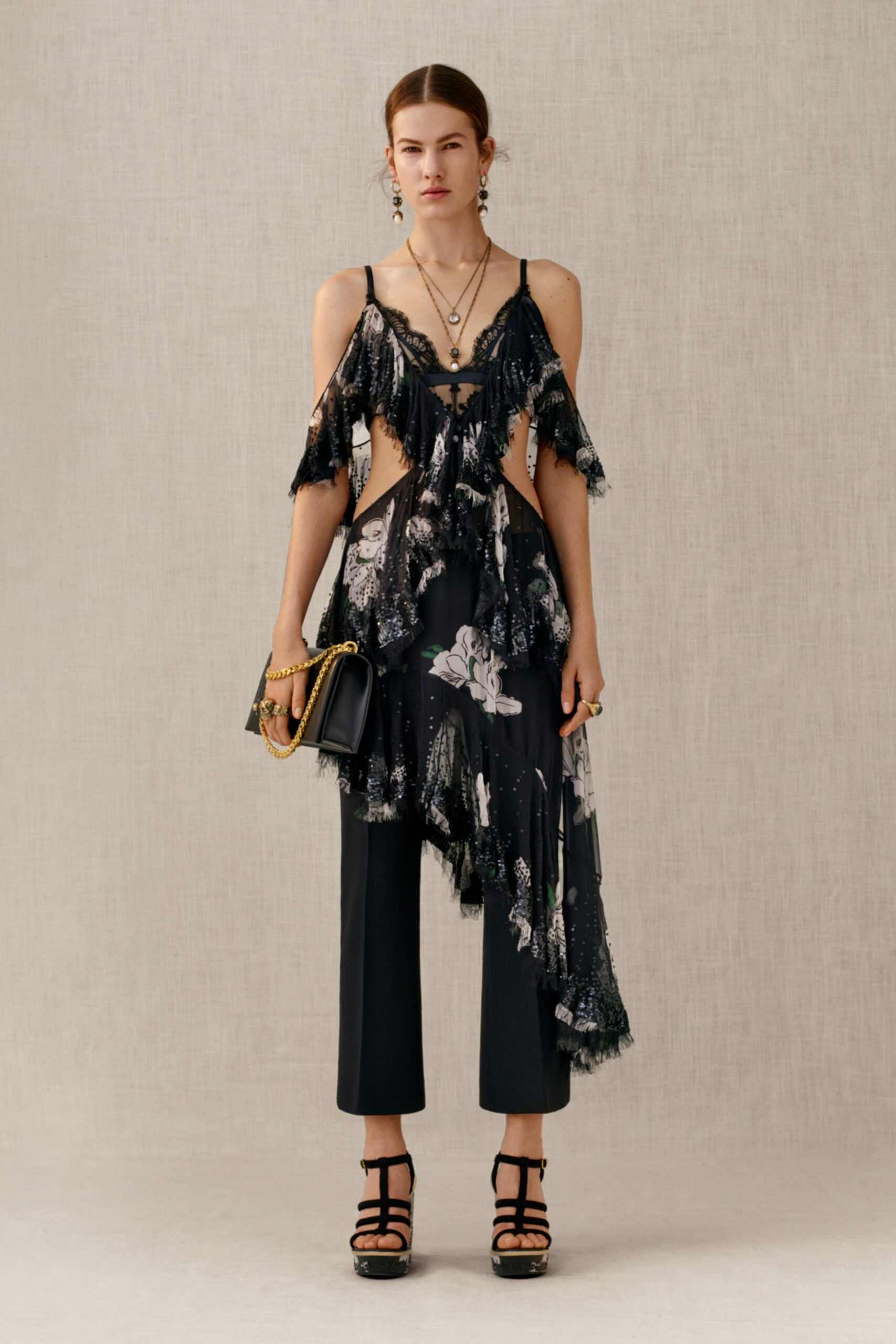 black and white layered dress