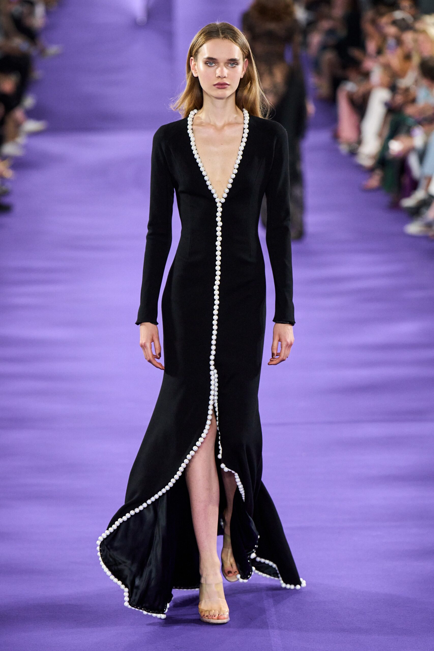 fitted black midi dress