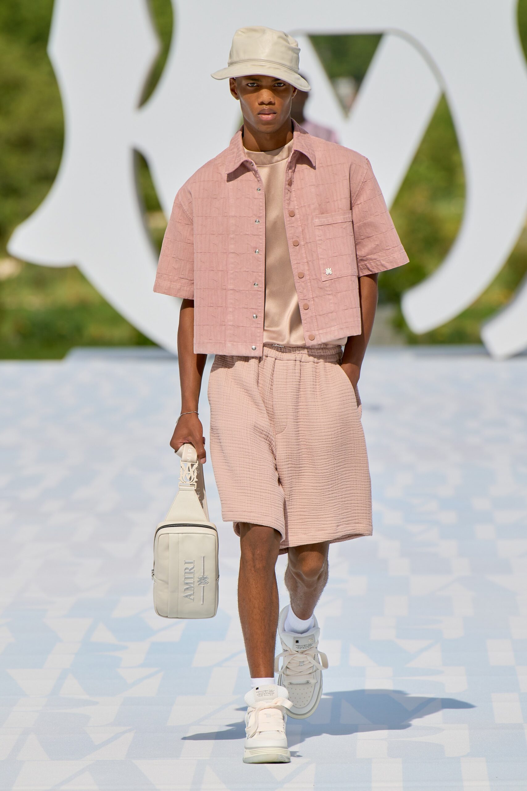 pink relaxed shirt and shorts