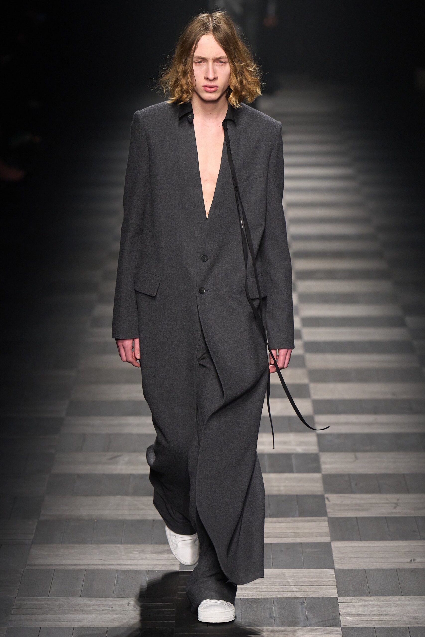 gray wool relaxed coat