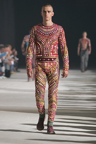 multi-colored embroidered catsuit