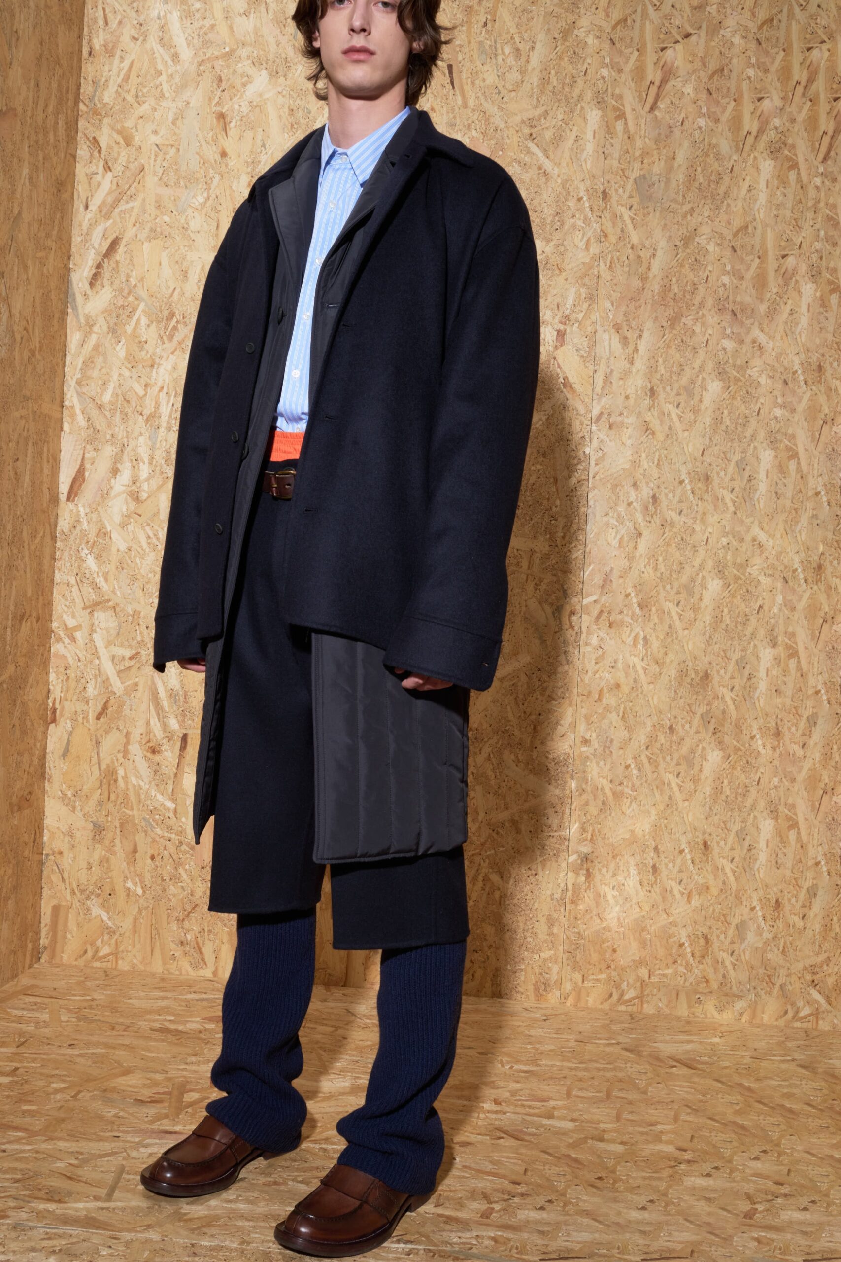 black wool relaxed coat