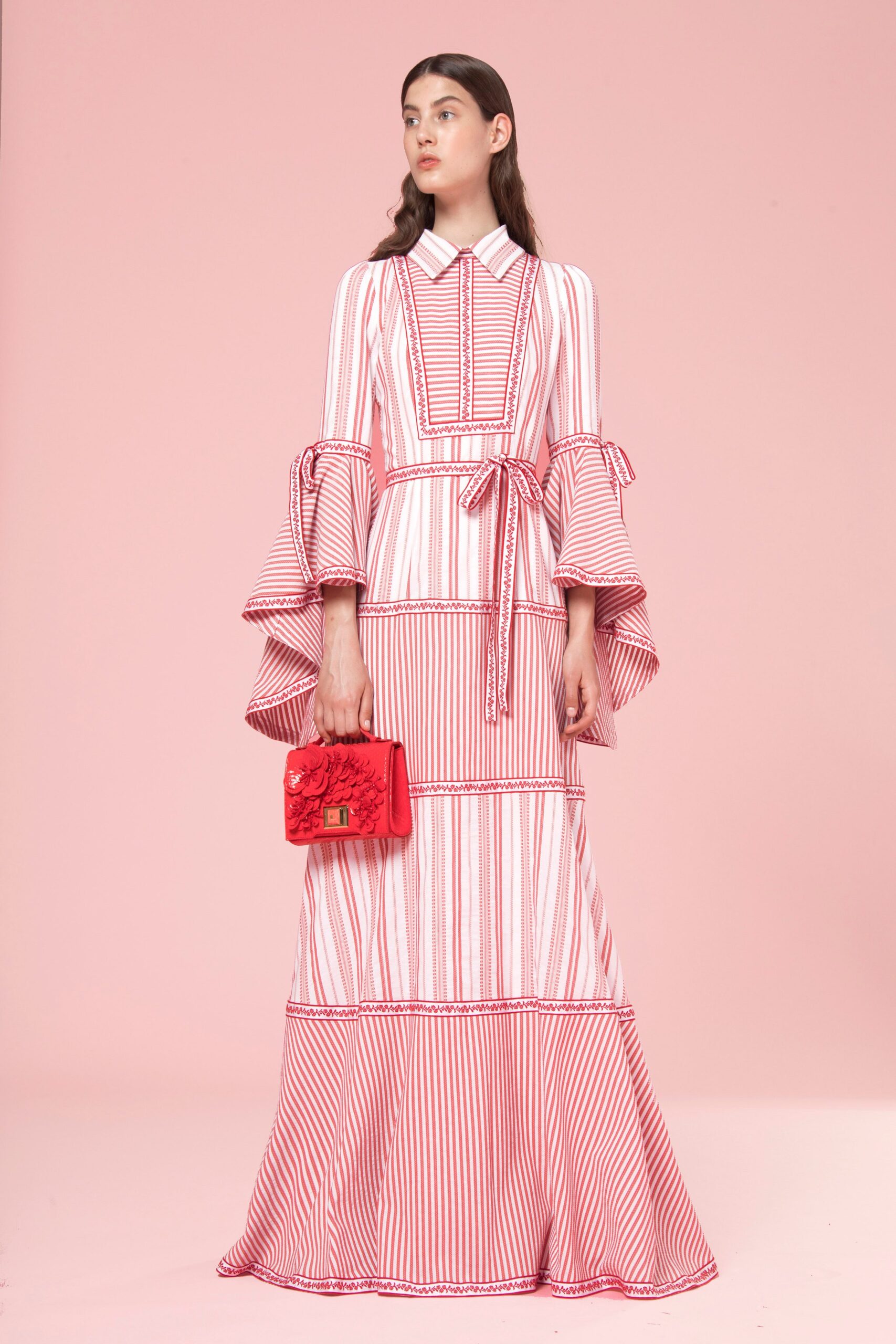 red and white striped maxi dress