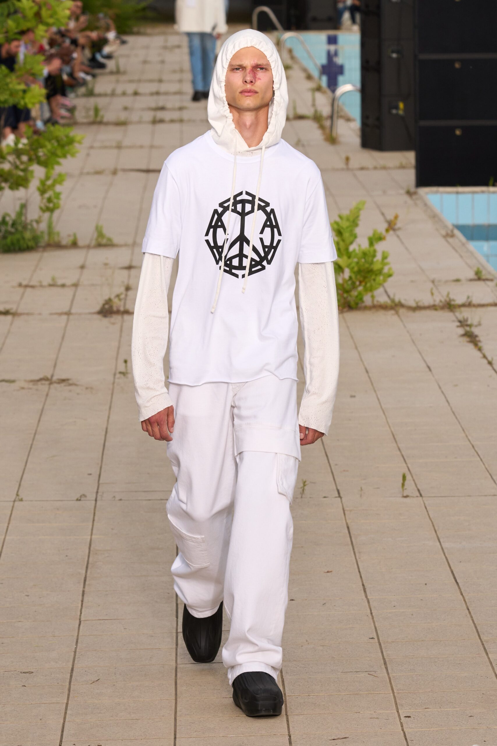 white relaxed t-shirt and pants