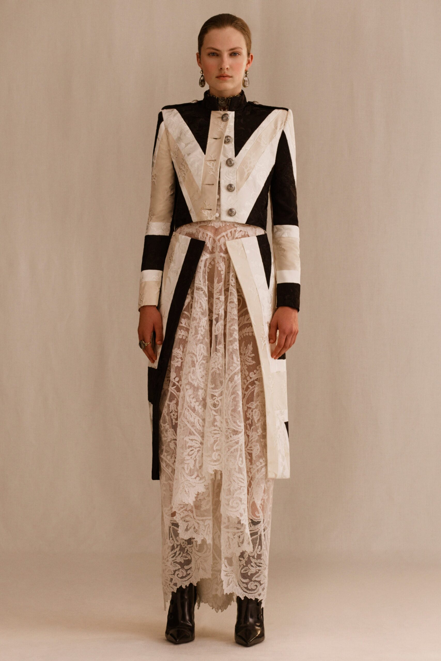 black and white layered dress