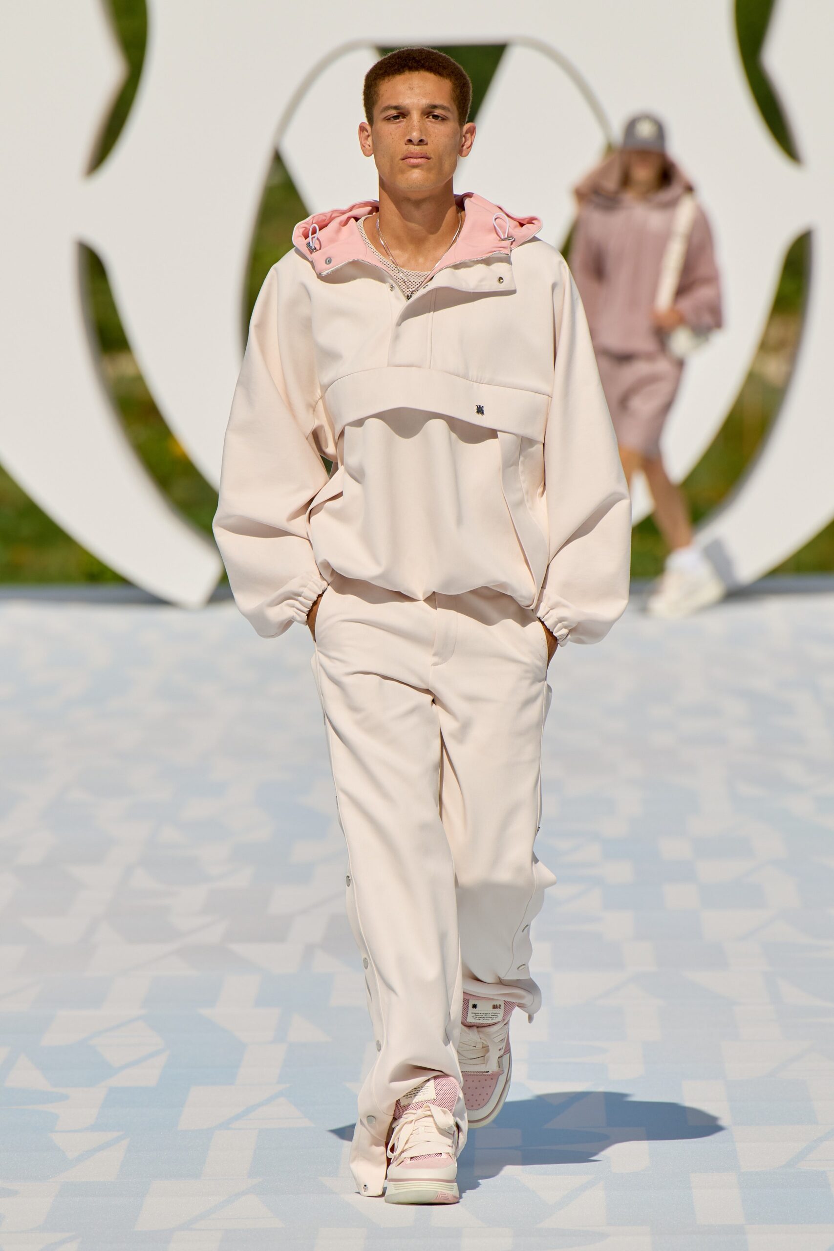 white relaxed hoodie and pants