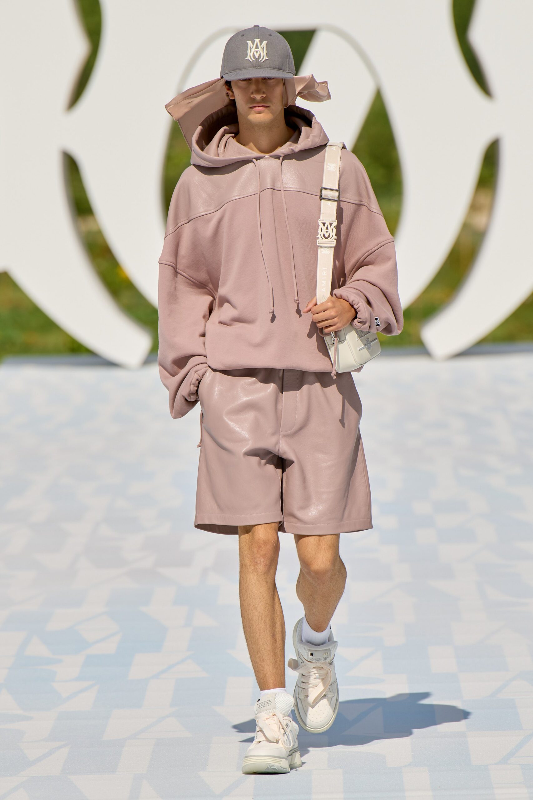 pink relaxed hoodie and shorts