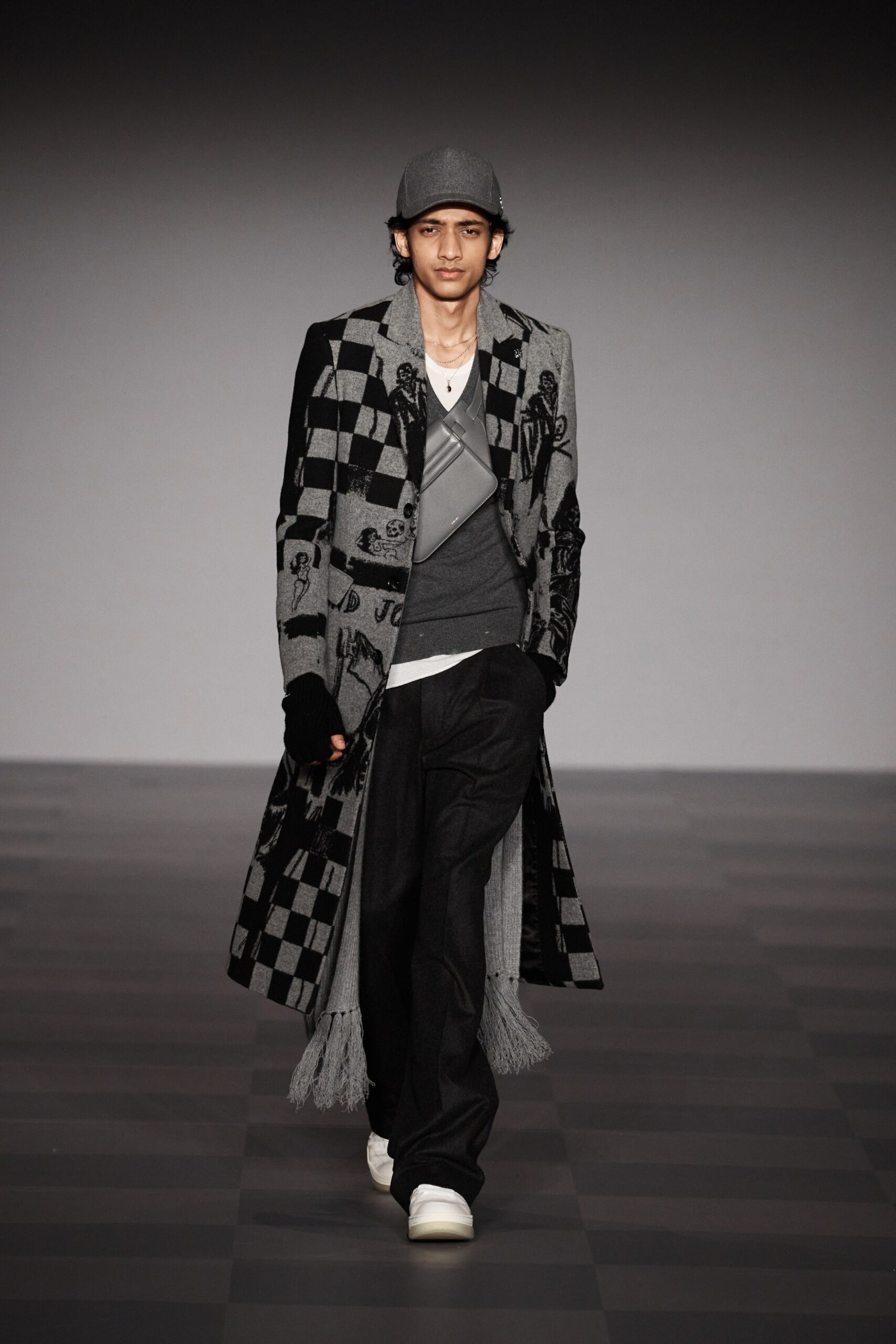 relaxed gray wool coat