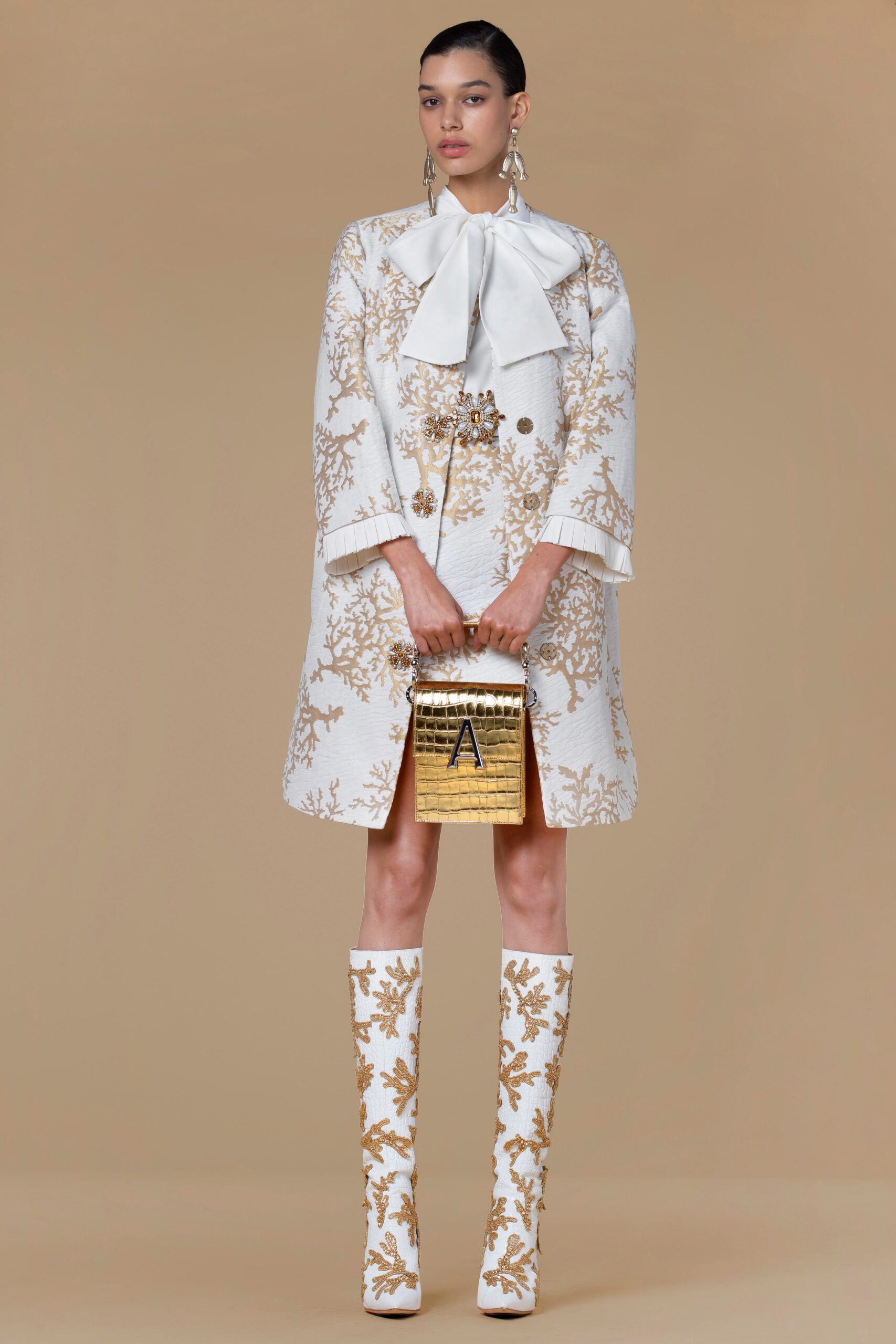 gold metallic zippered bag