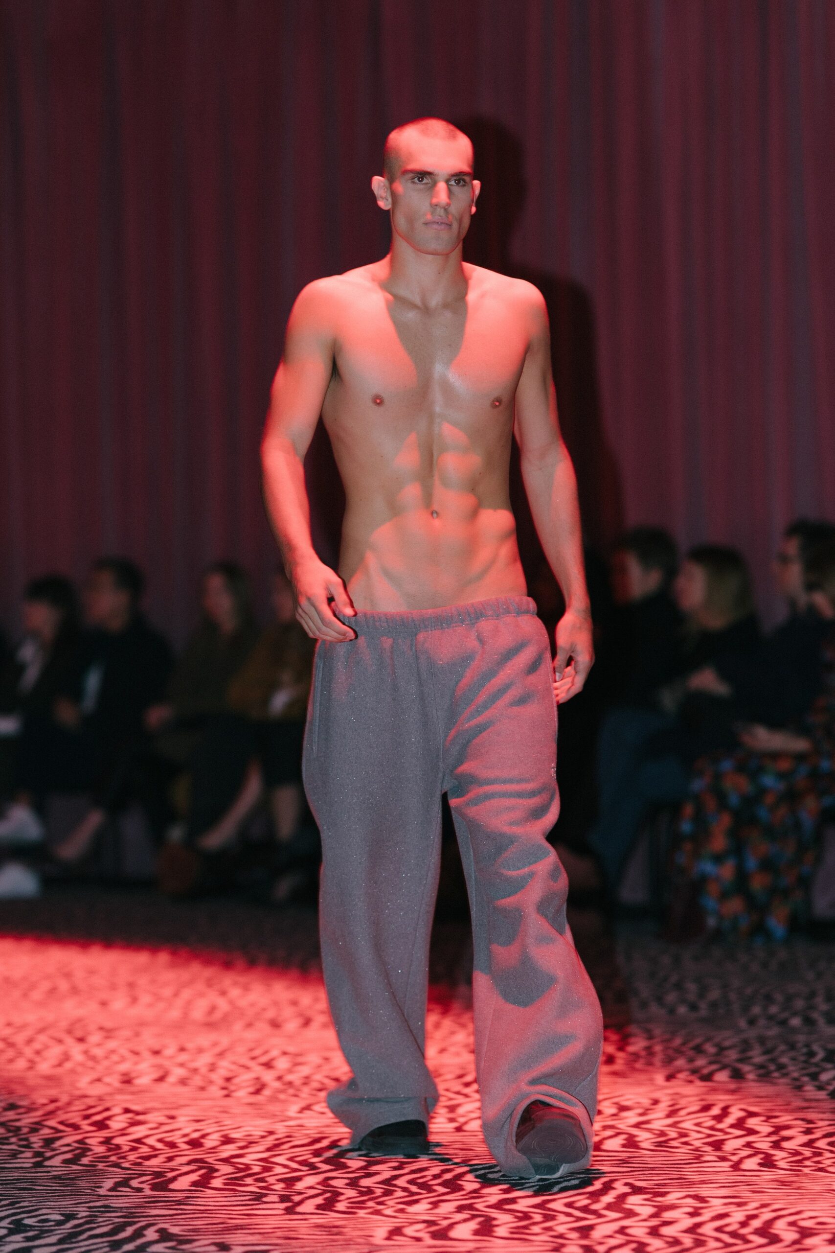 gray relaxed wide-leg pants