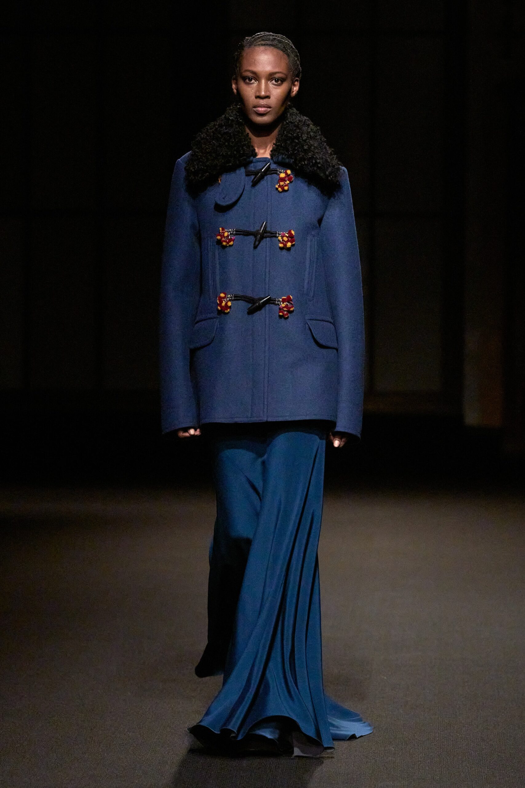 blue wool coat and gown