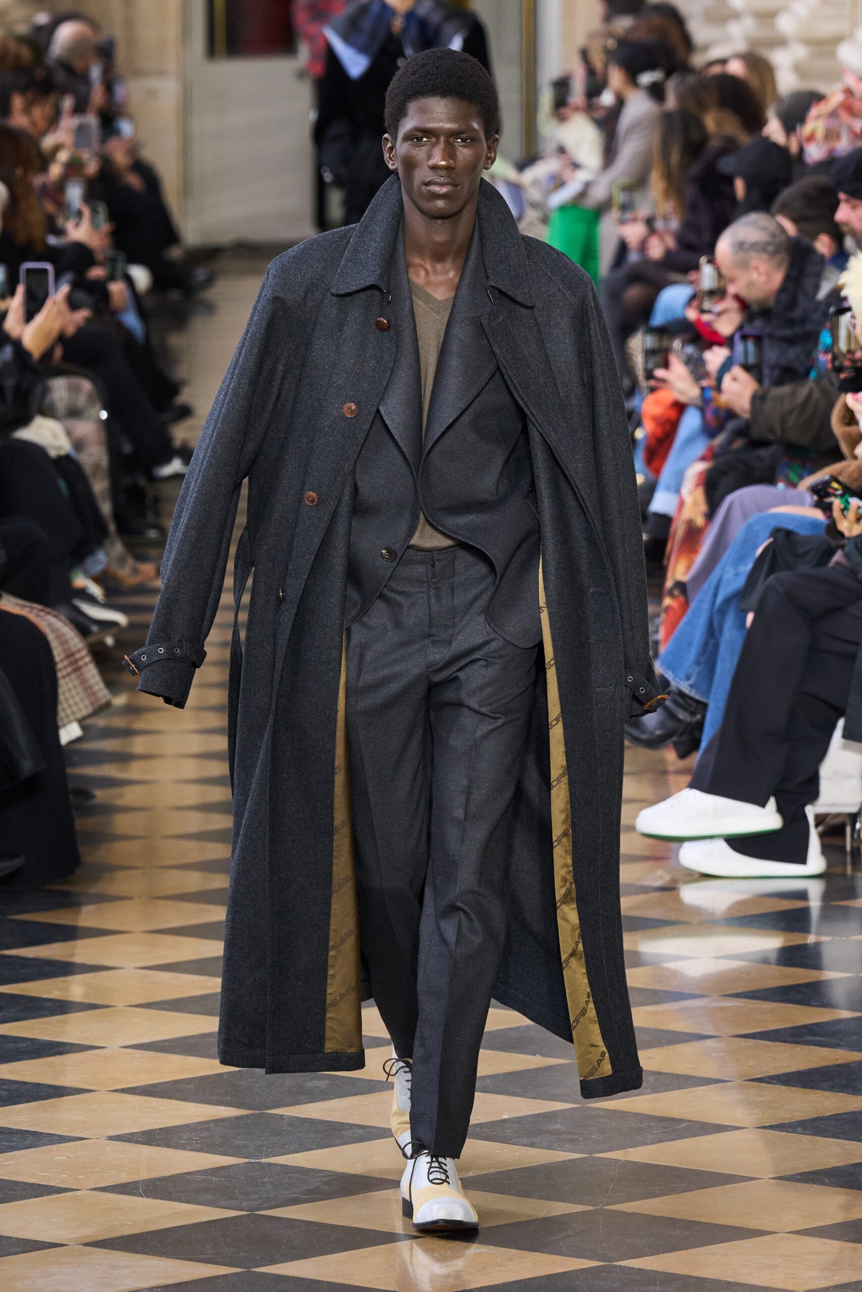 gray wool coat and suit