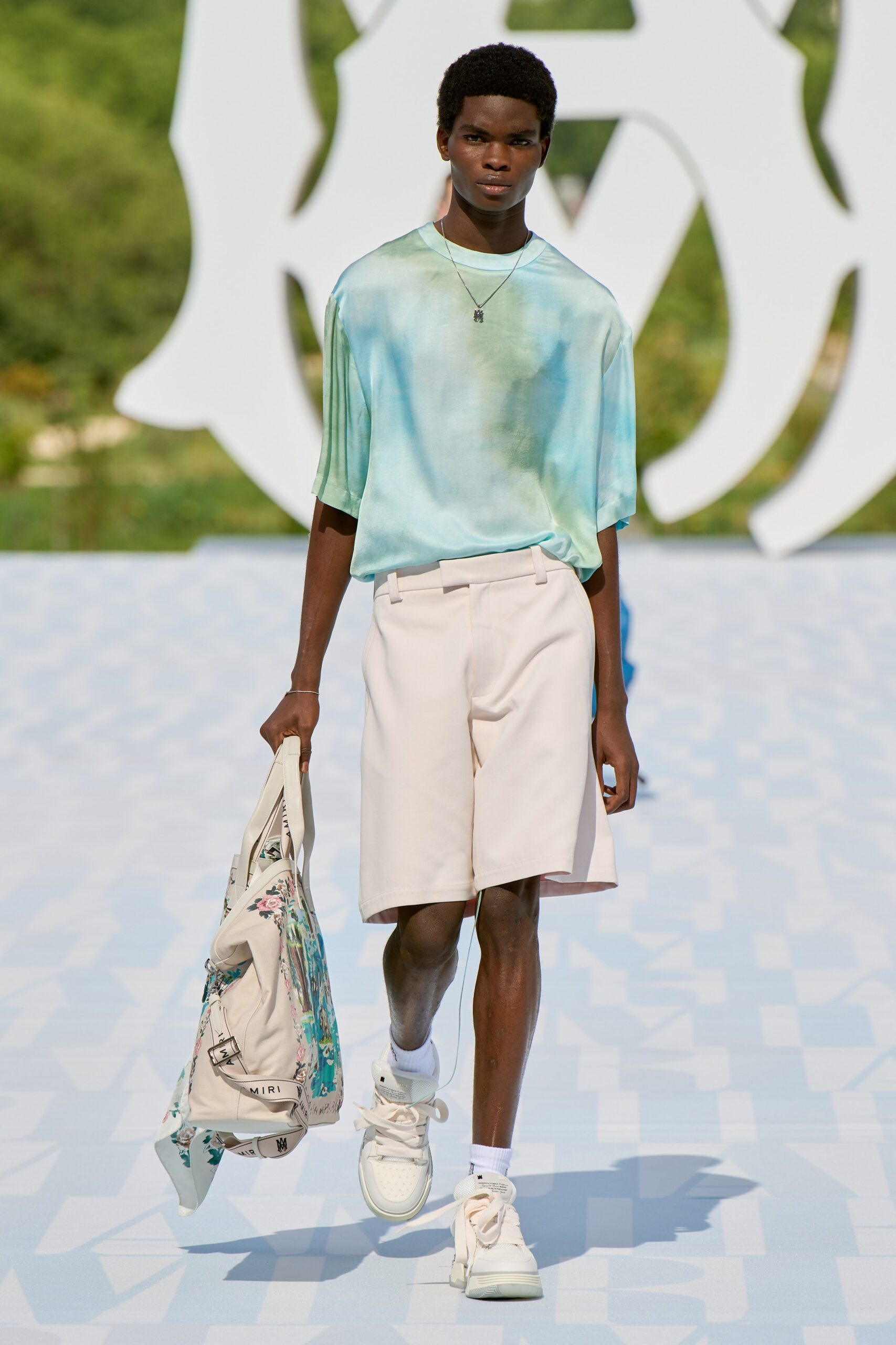 blue green relaxed shirt with shorts