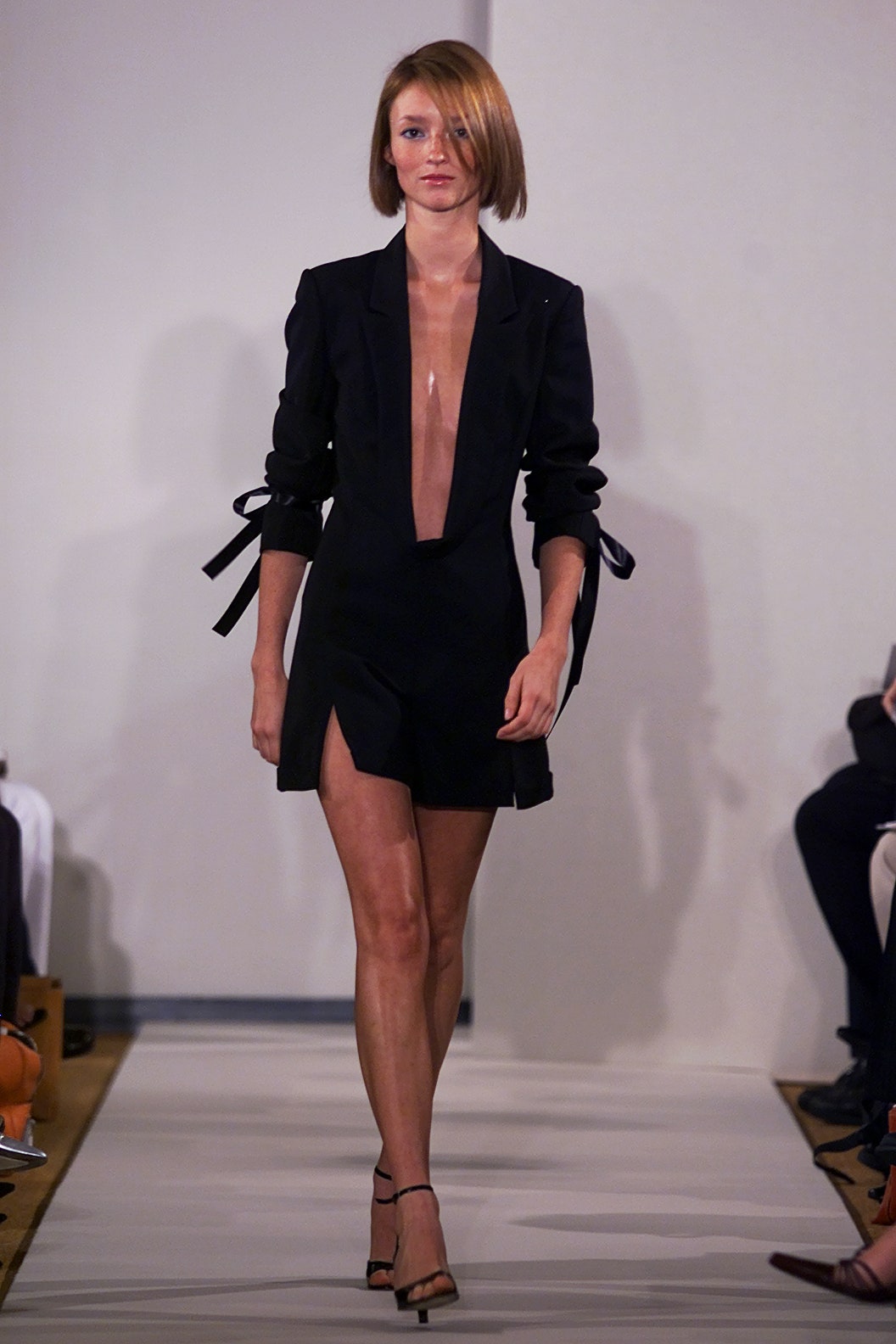 black silk fitted mini dress